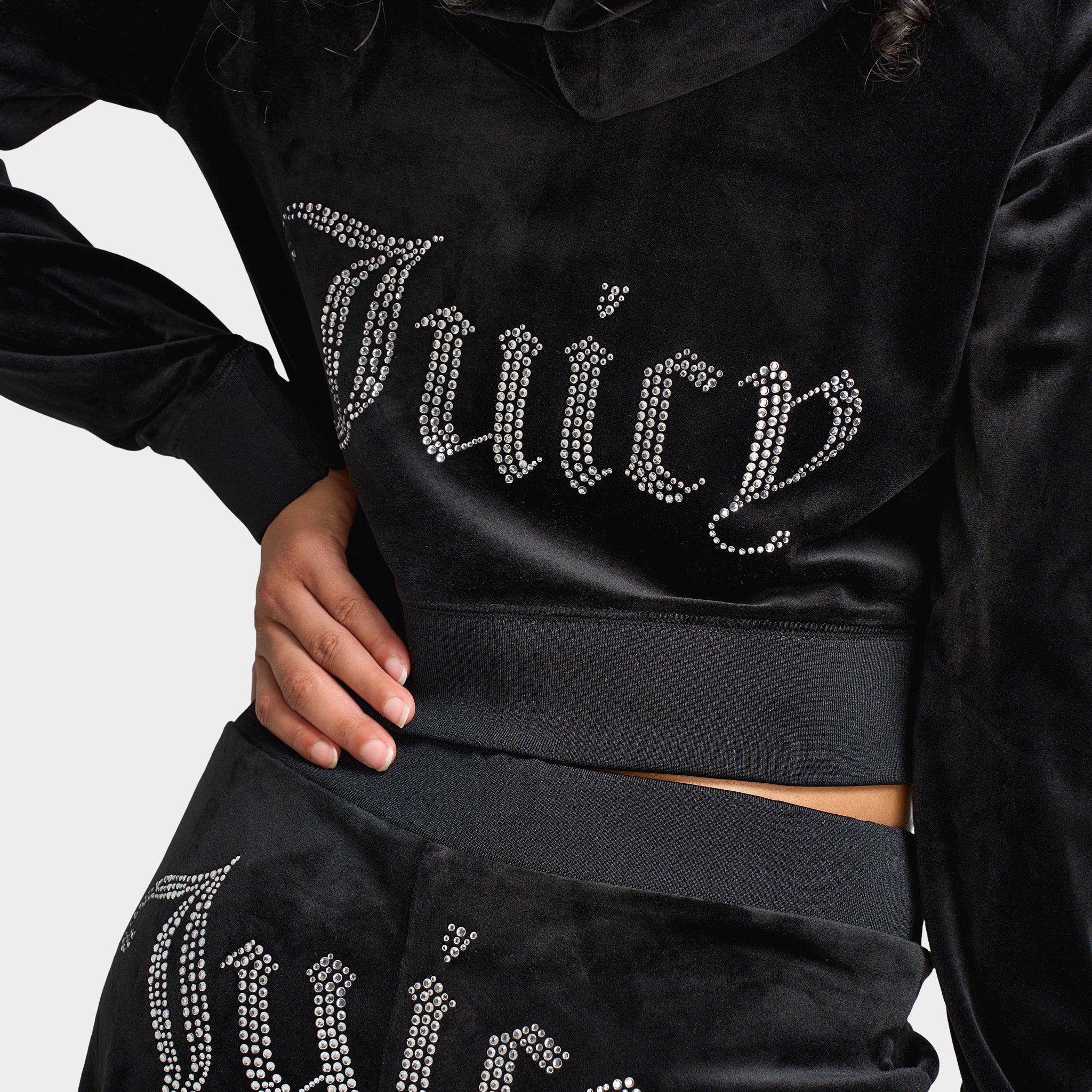 Juicy Couture Women's OG Big Bling Full Zip Hoodie / Liquorice - Image 4