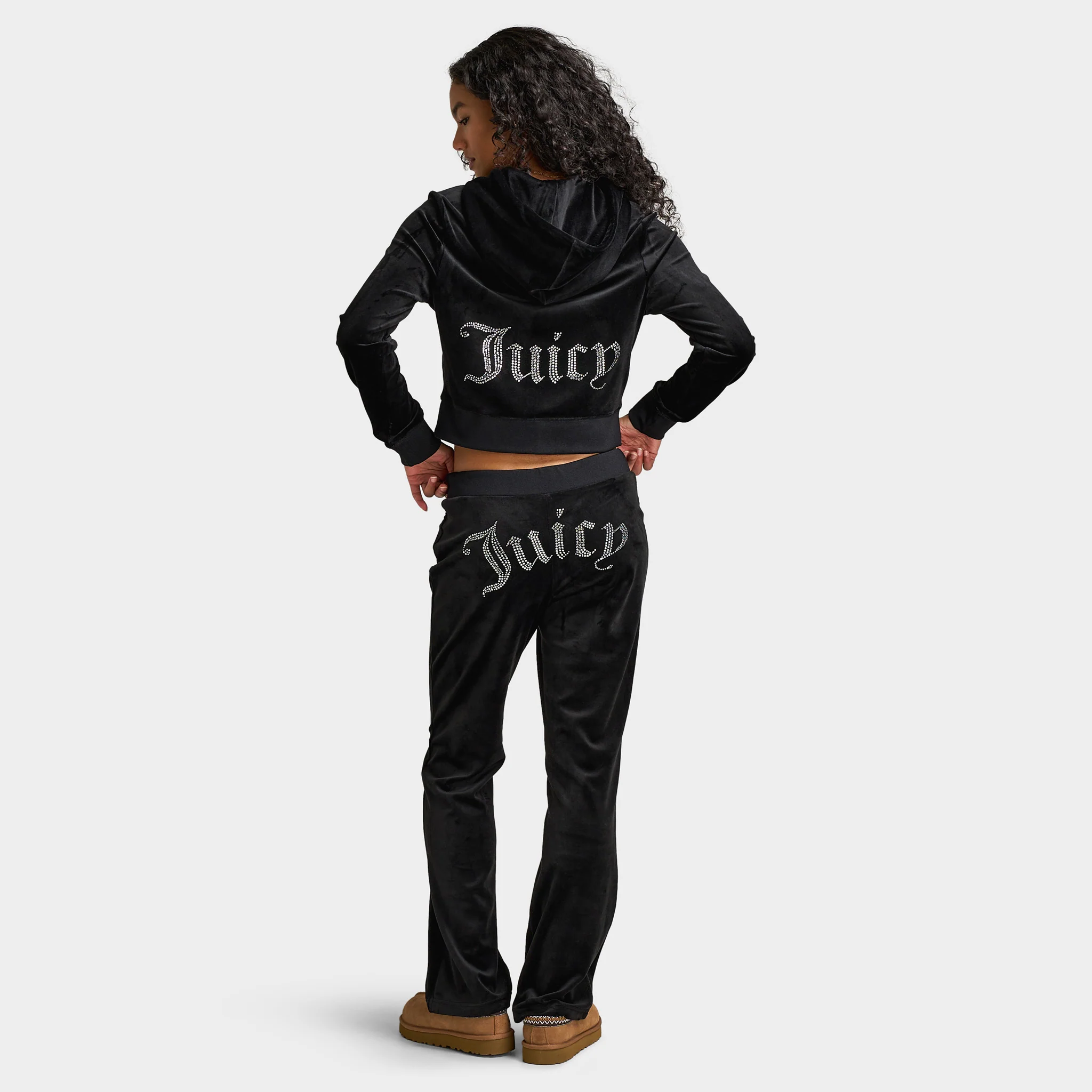 Juicy Couture Women's OG Big Bling Full Zip Hoodie / Liquorice - Image 5