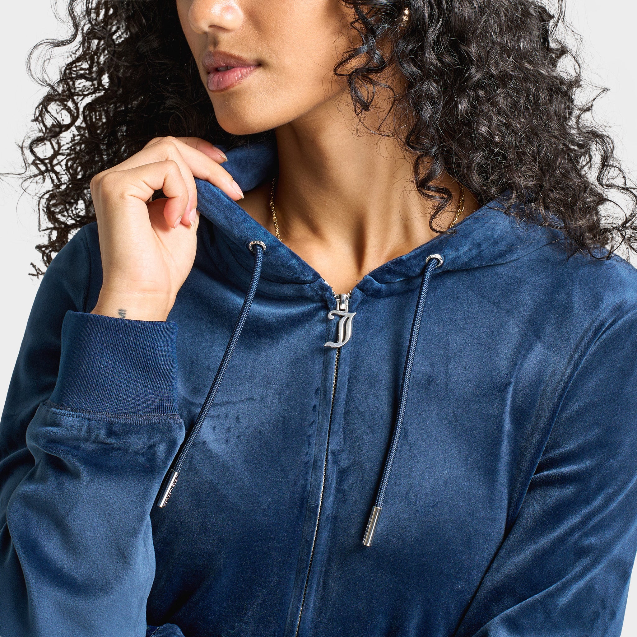 Juicy Couture Women's OG Big Bling Full Zip Hoodie / Regal Blue - Image 3
