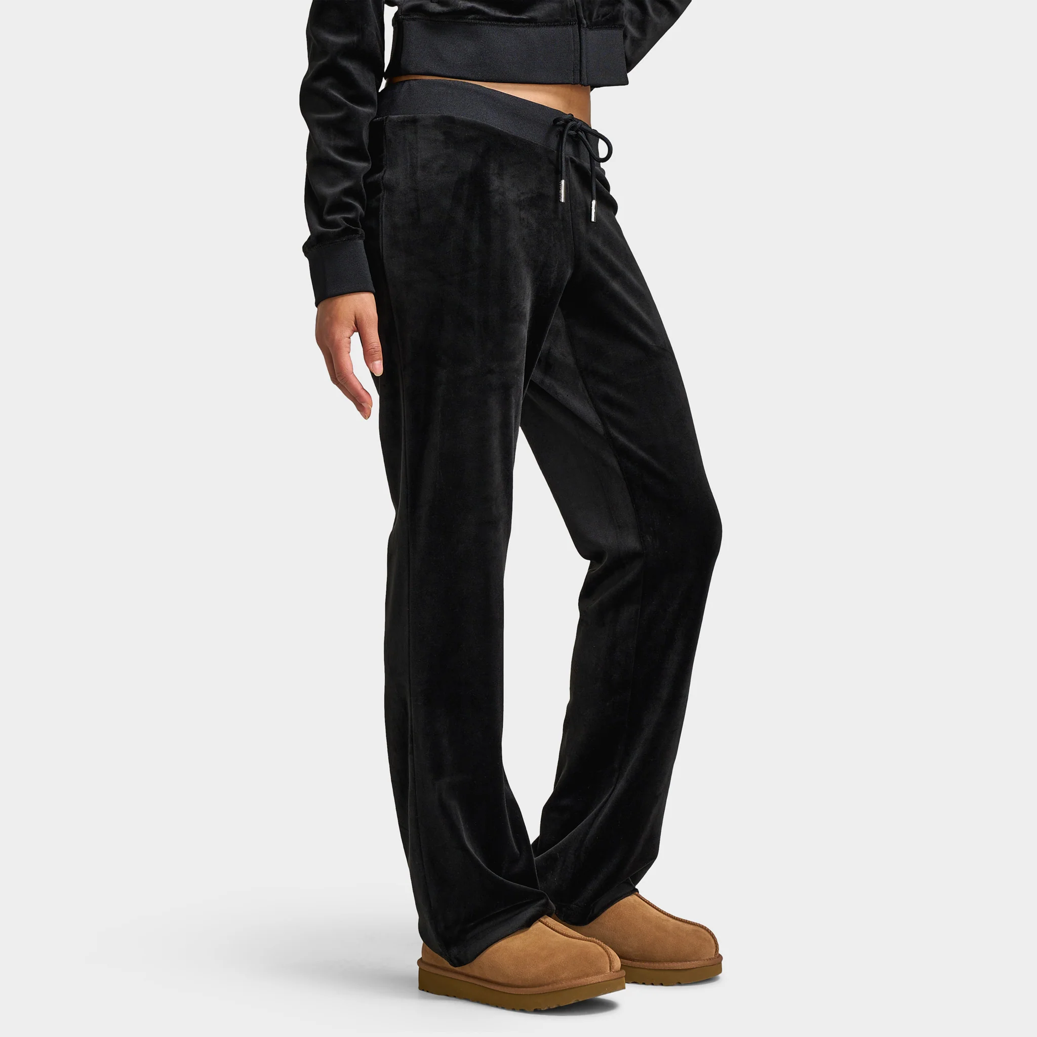 Juicy Couture Women's OG Big Bling Velour Track Pants / Liquorice - Image 4