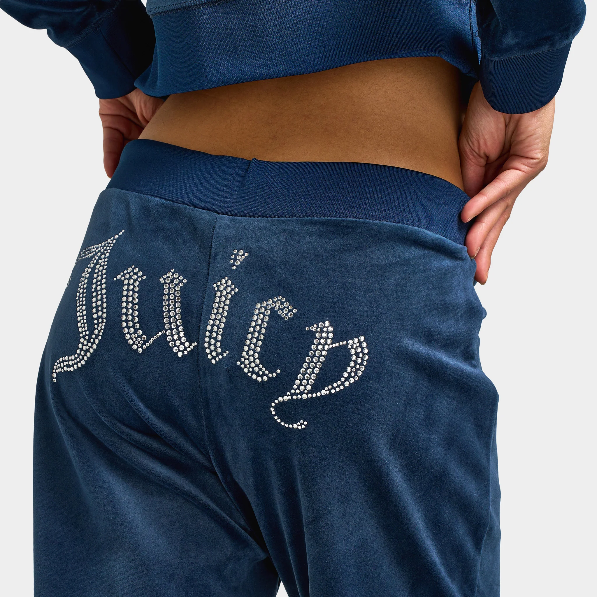 Juicy Couture Women's OG Big Bling Velour Track Pants / Regal Blue - Image 5