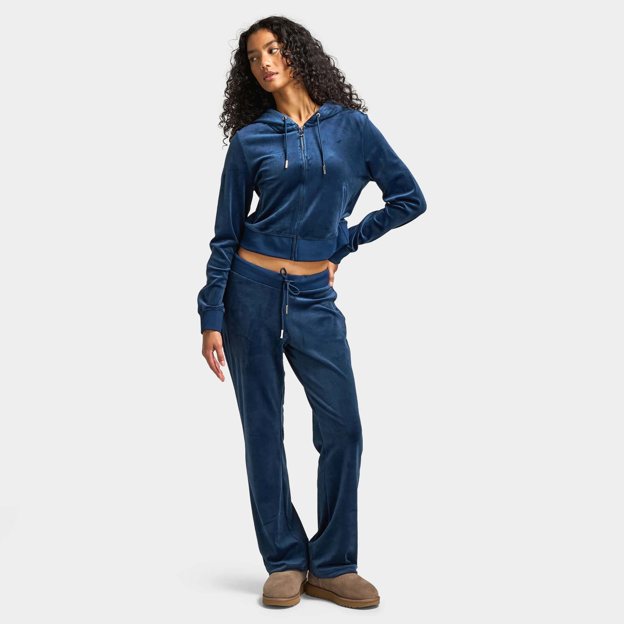 Juicy Couture Women's OG Big Bling Velour Track Pants / Regal Blue - Image 6