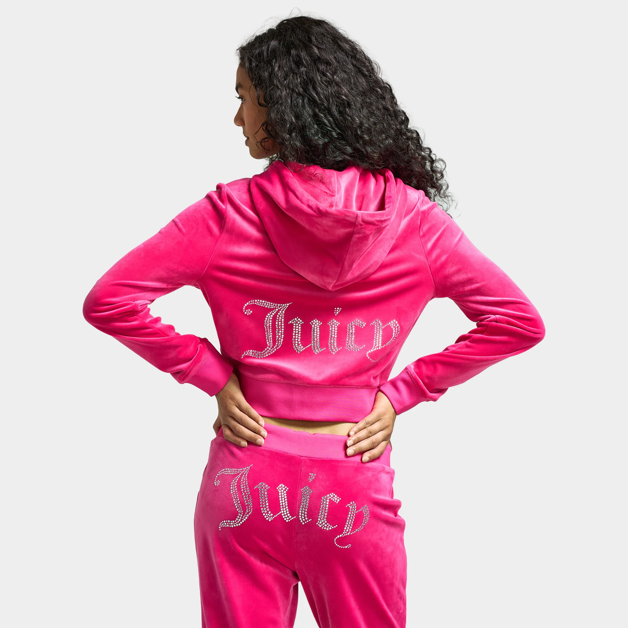 Juicy Couture Women's Big Bling Lux Velour Full Zip hoodie / Free Love - Image 2