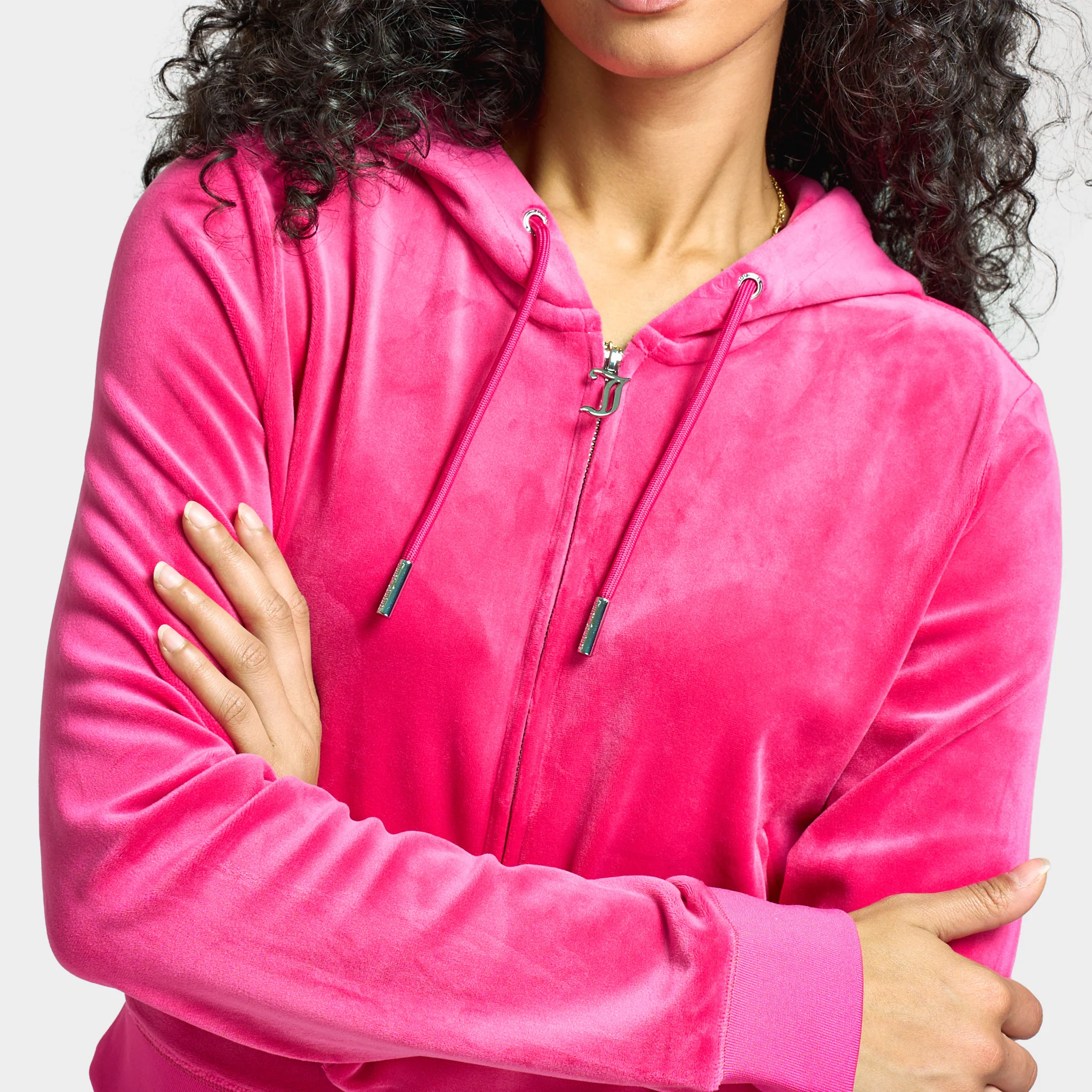 Juicy Couture Women's Big Bling Lux Velour Full Zip hoodie / Free Love - Image 3