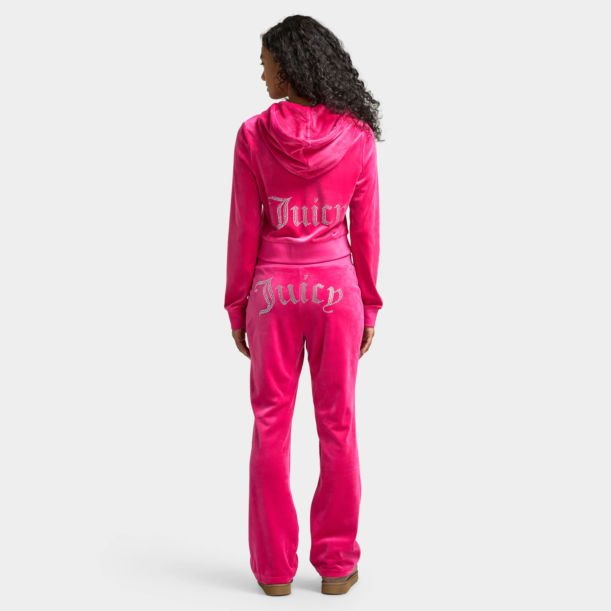 Juicy Couture Women's Big Bling Lux Velour Full Zip hoodie / Free Love - Image 5
