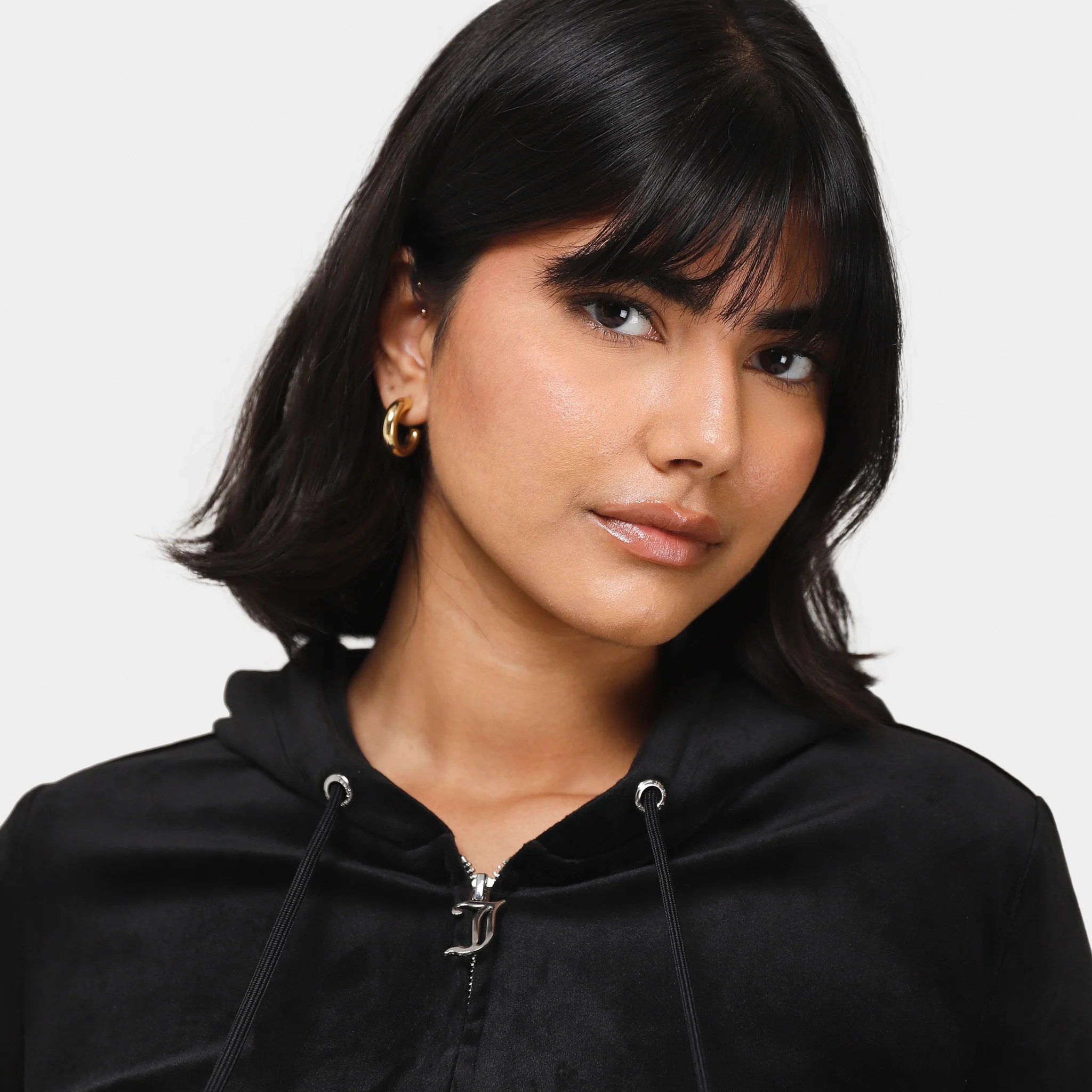 Juicy Couture Women's Big Bling Luxe Velour Full Zip Hoodie / Liquorice - Image 3