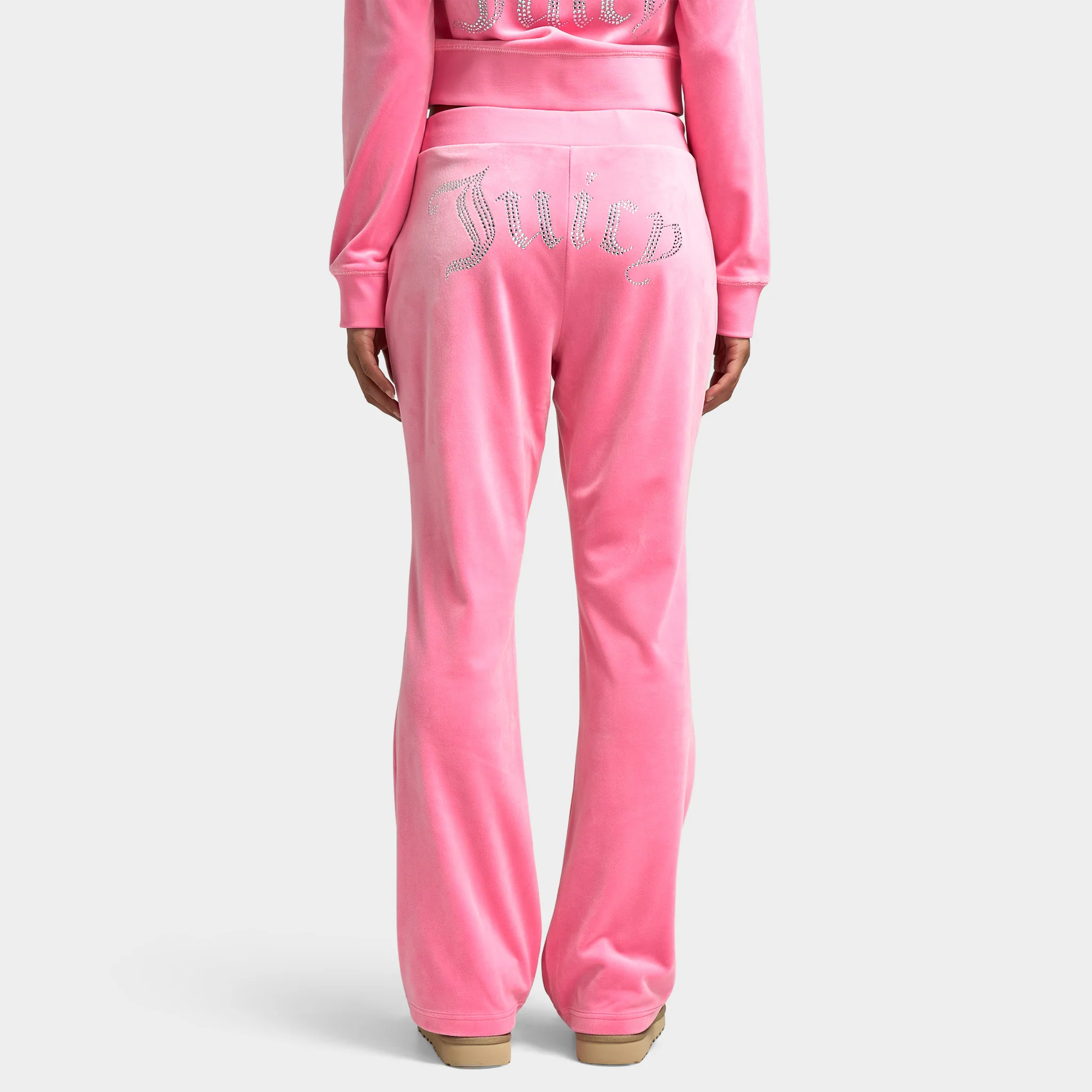 Juicy Couture Women's OG Big Bling Velour Track Pants / Hot Hot Pink - Image 2