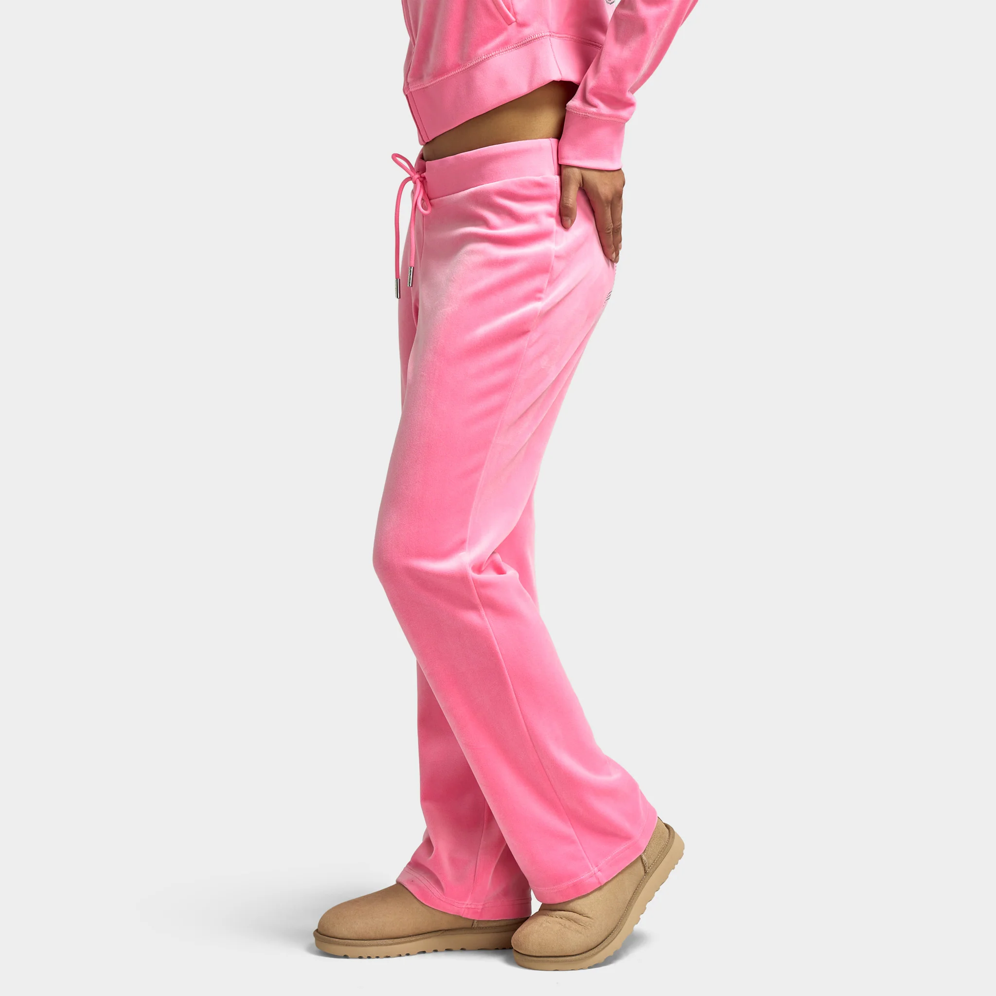 Juicy Couture Women's OG Big Bling Velour Track Pants / Hot Hot Pink - Image 3