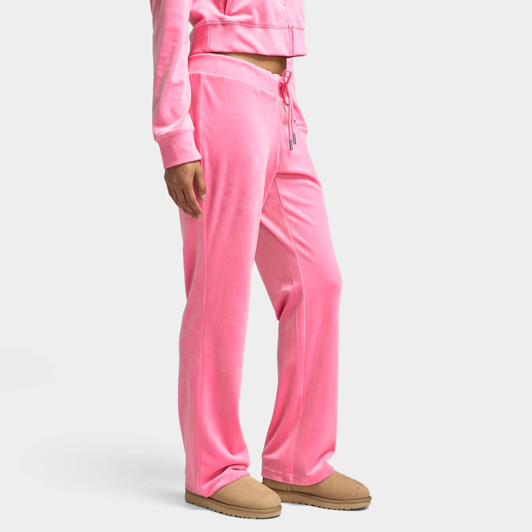 Juicy Couture Women's OG Big Bling Velour Track Pants / Hot Hot Pink - Image 4