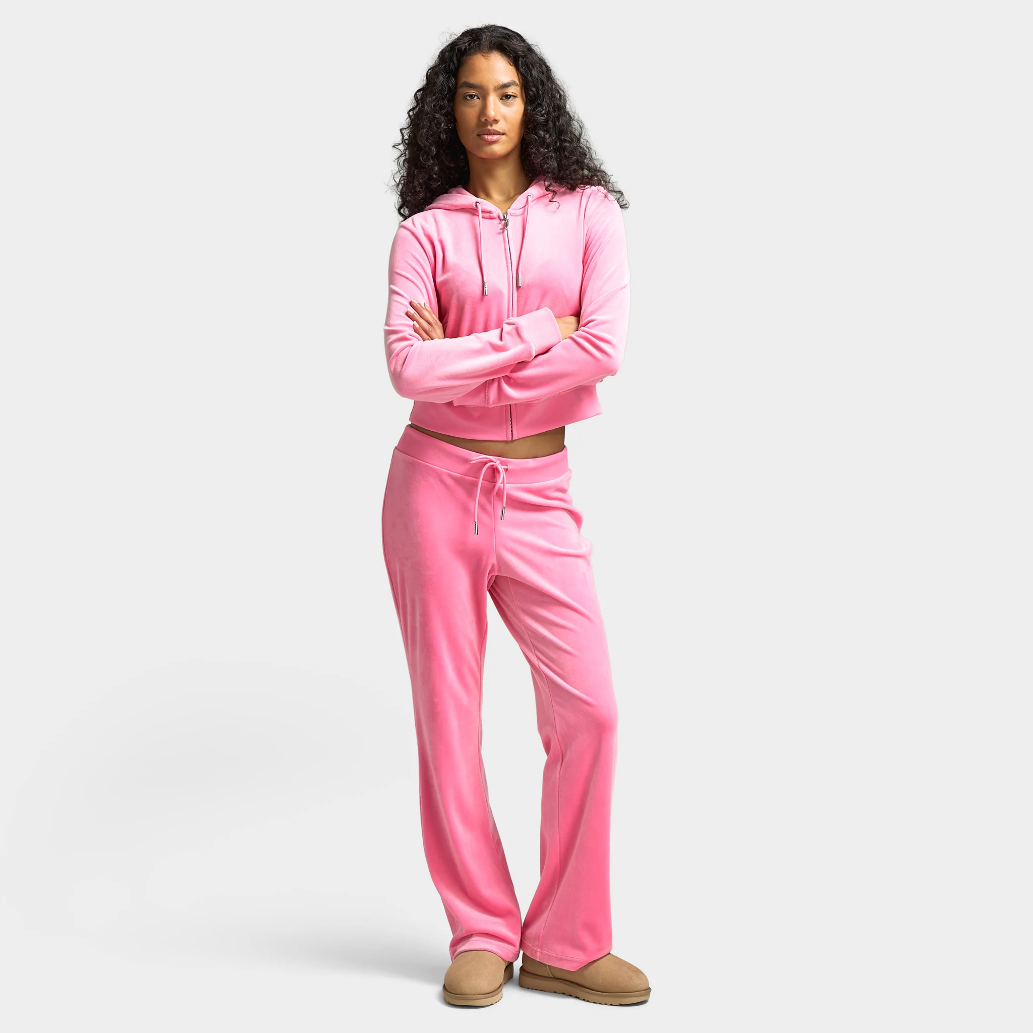 Juicy Couture Women's OG Big Bling Velour Track Pants / Hot Hot Pink - Image 6