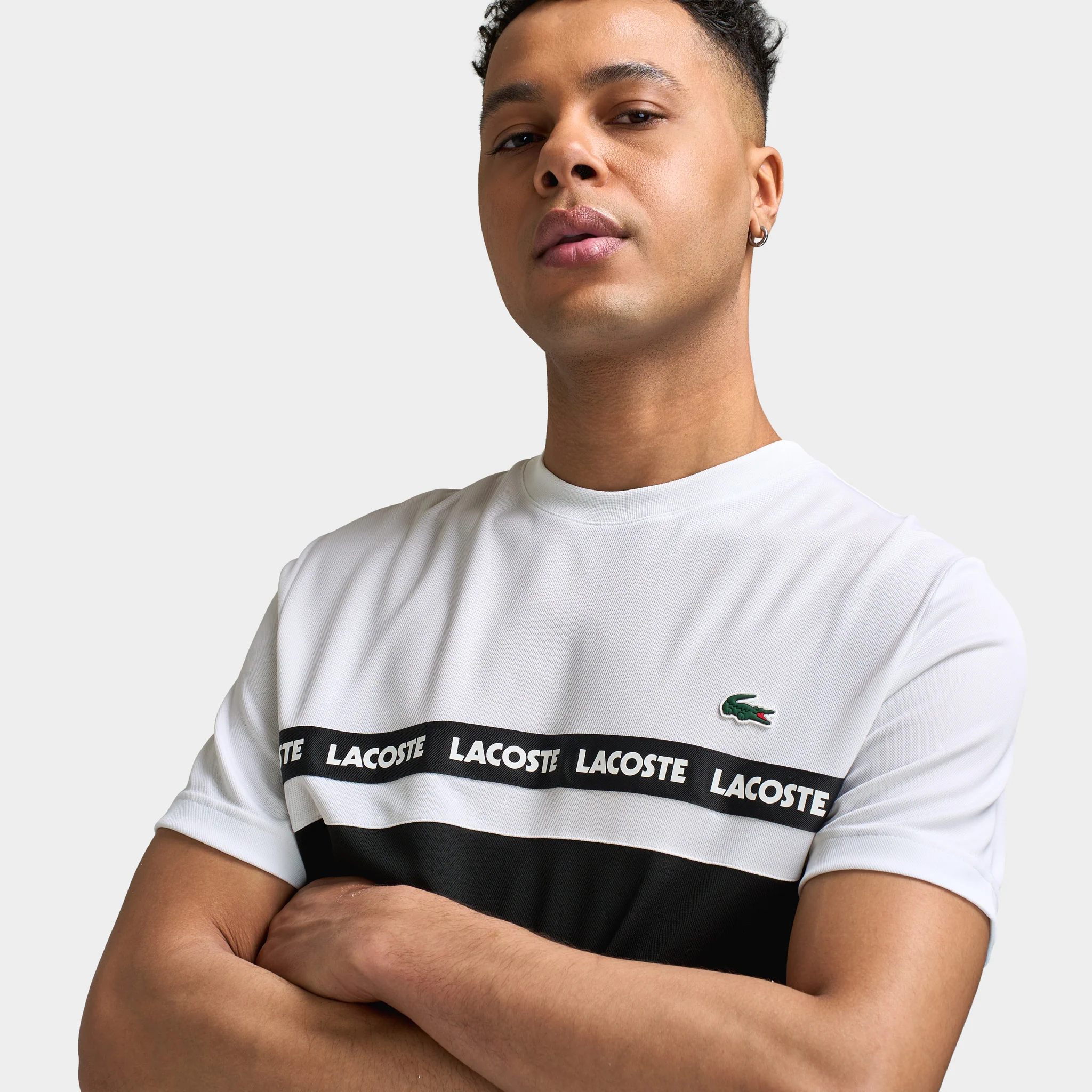 Lacoste Croc CB Tape T White / Black - Pink - Image 3