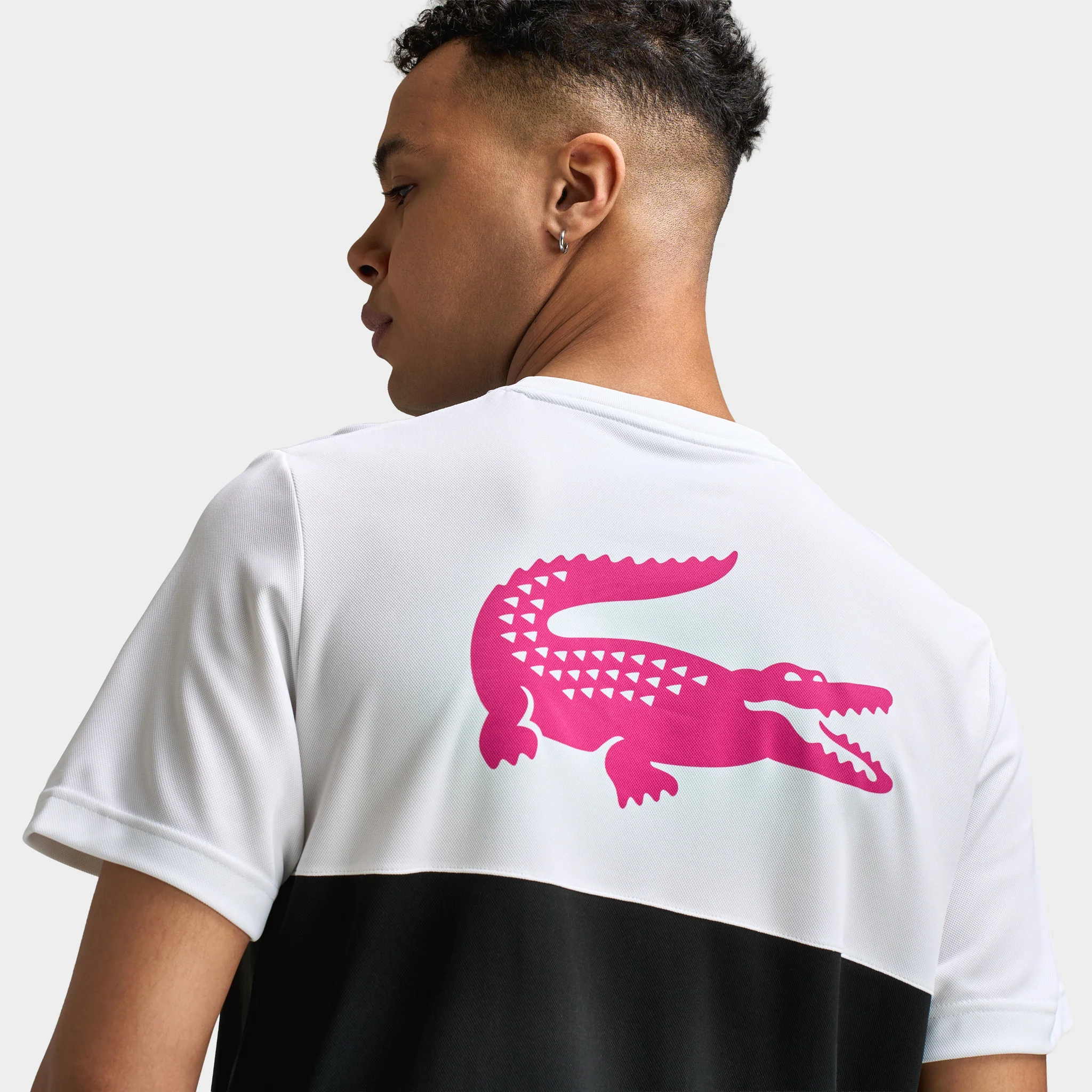 Lacoste Croc CB Tape T White / Black - Pink - Image 4