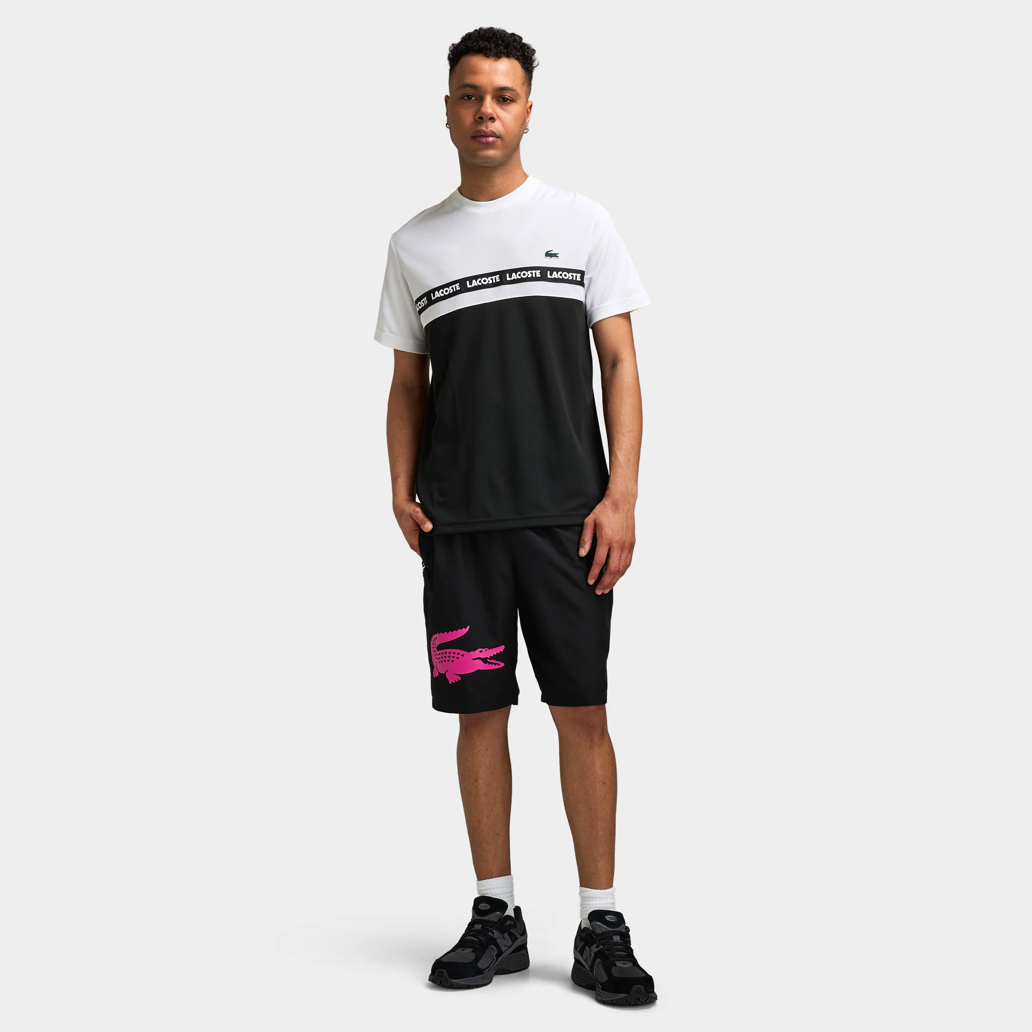 Lacoste Croc CB Tape T White / Black - Pink - Image 5