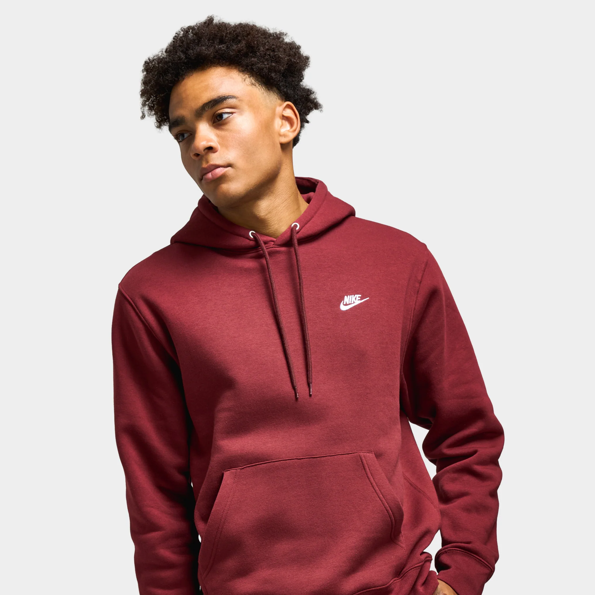 Nike Club Men's Pullover Fleece Hoodie / Red - Image 3