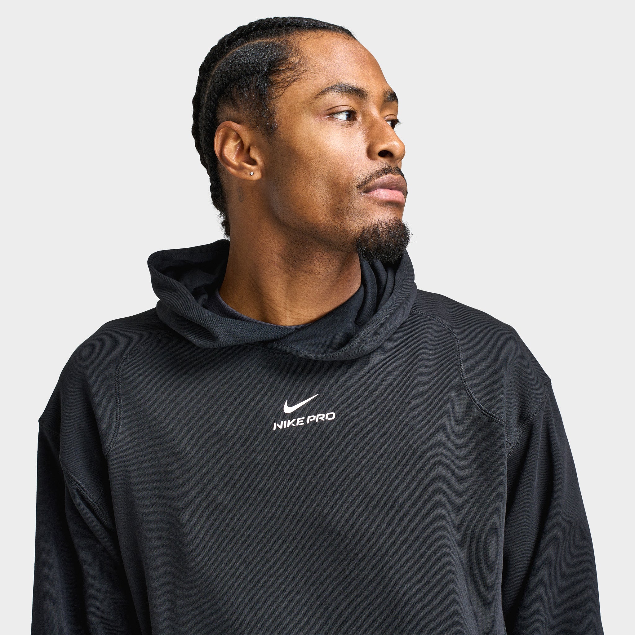 Nike Pro Men's Dri-FIT Mid Layer Training Hoodie / Black - Image 4