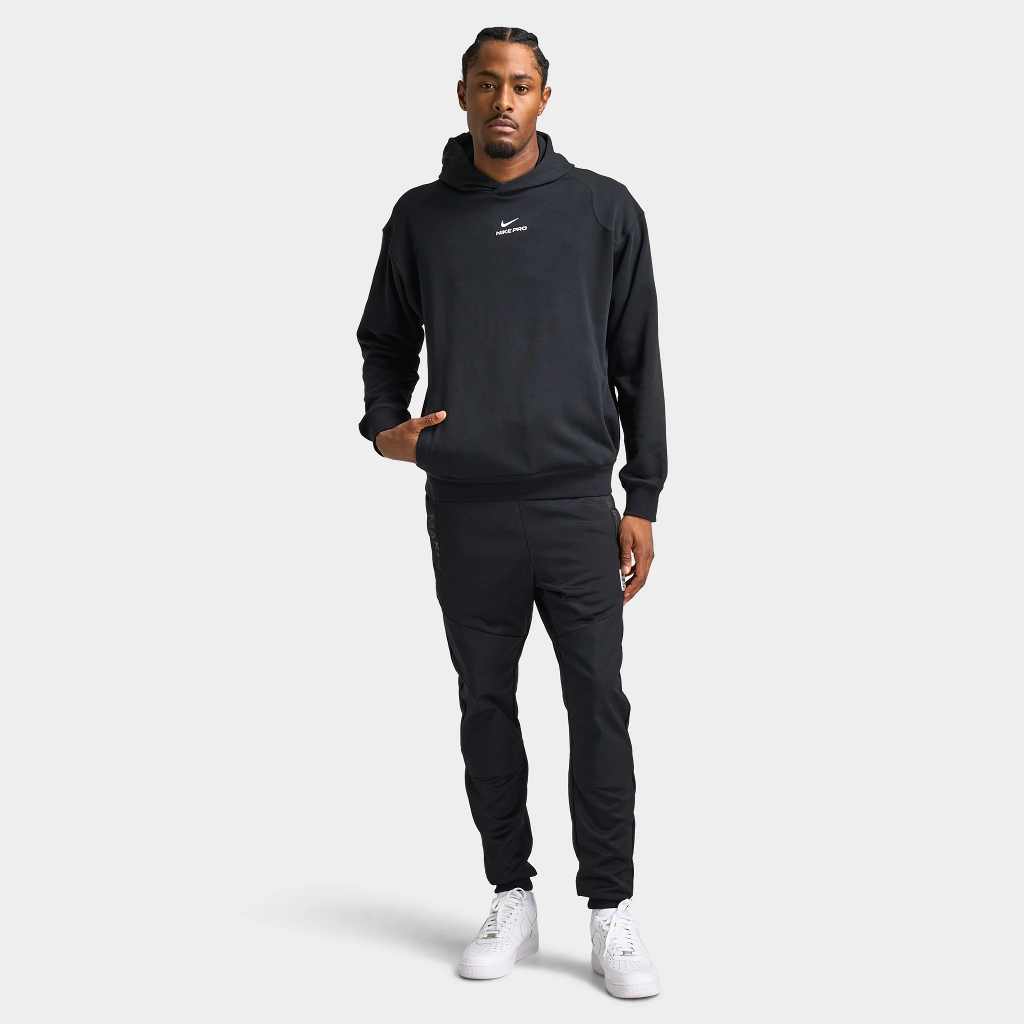 Nike Pro Men's Dri-FIT Mid Layer Training Hoodie / Black - Image 5