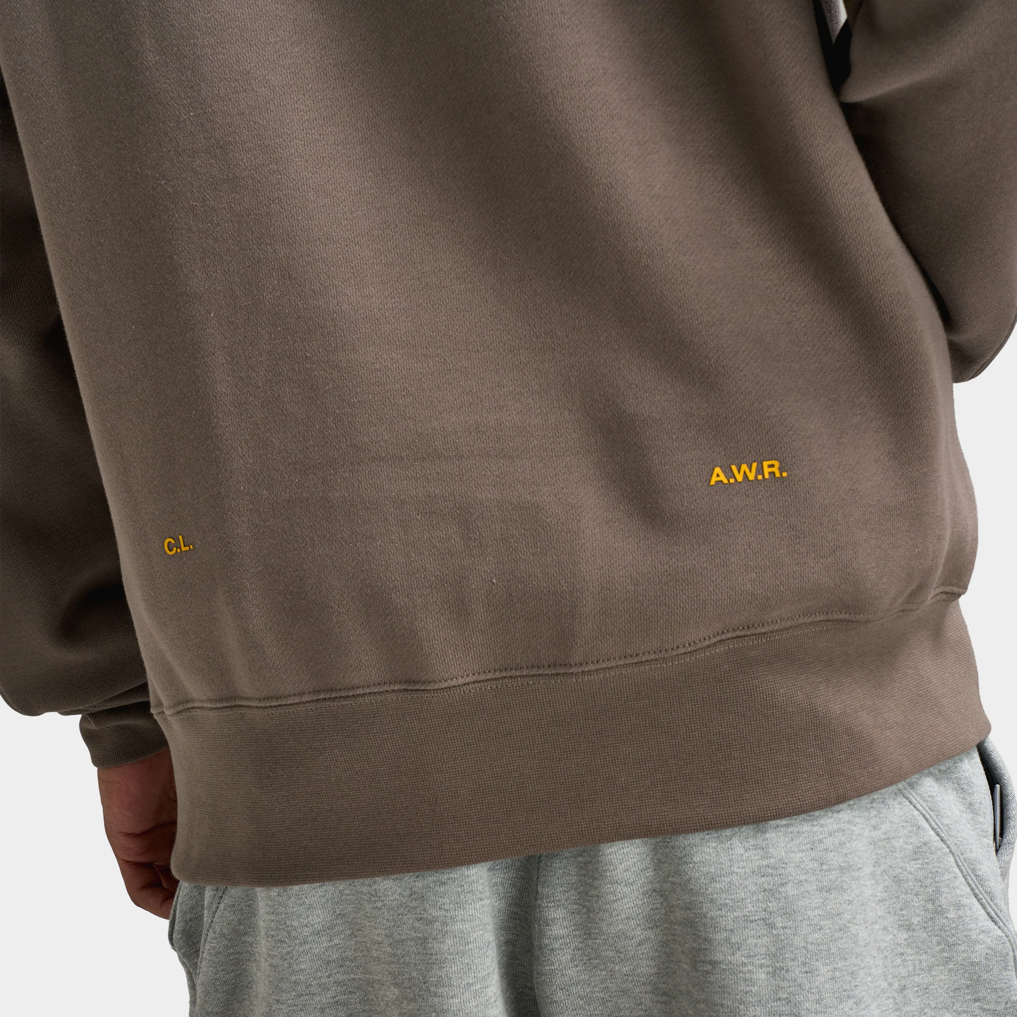 Nike Nocta Hoodie Fleece Olive Grey / Yellow Ochre - Image 4