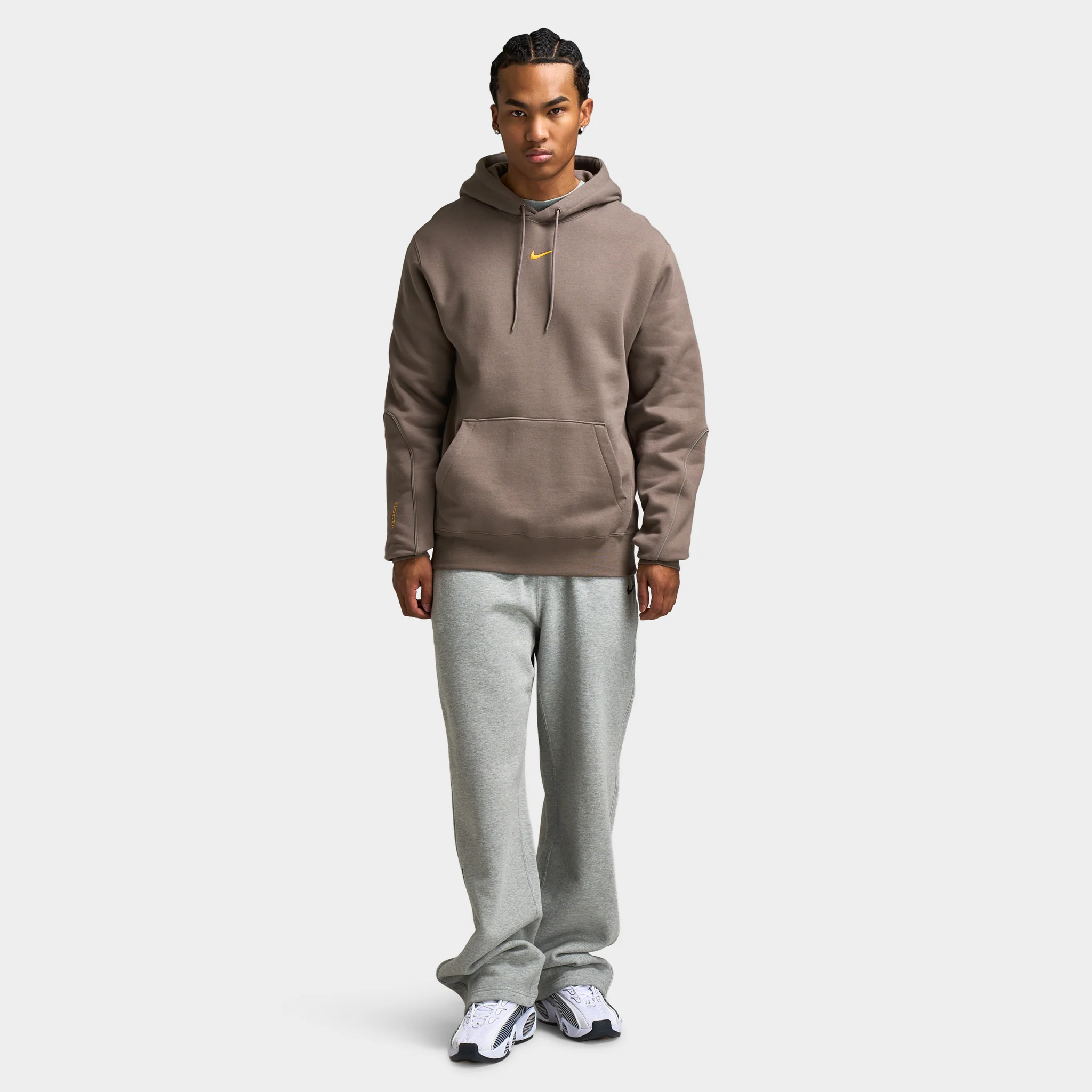 Nike Nocta Hoodie Fleece Olive Grey / Yellow Ochre - Image 6
