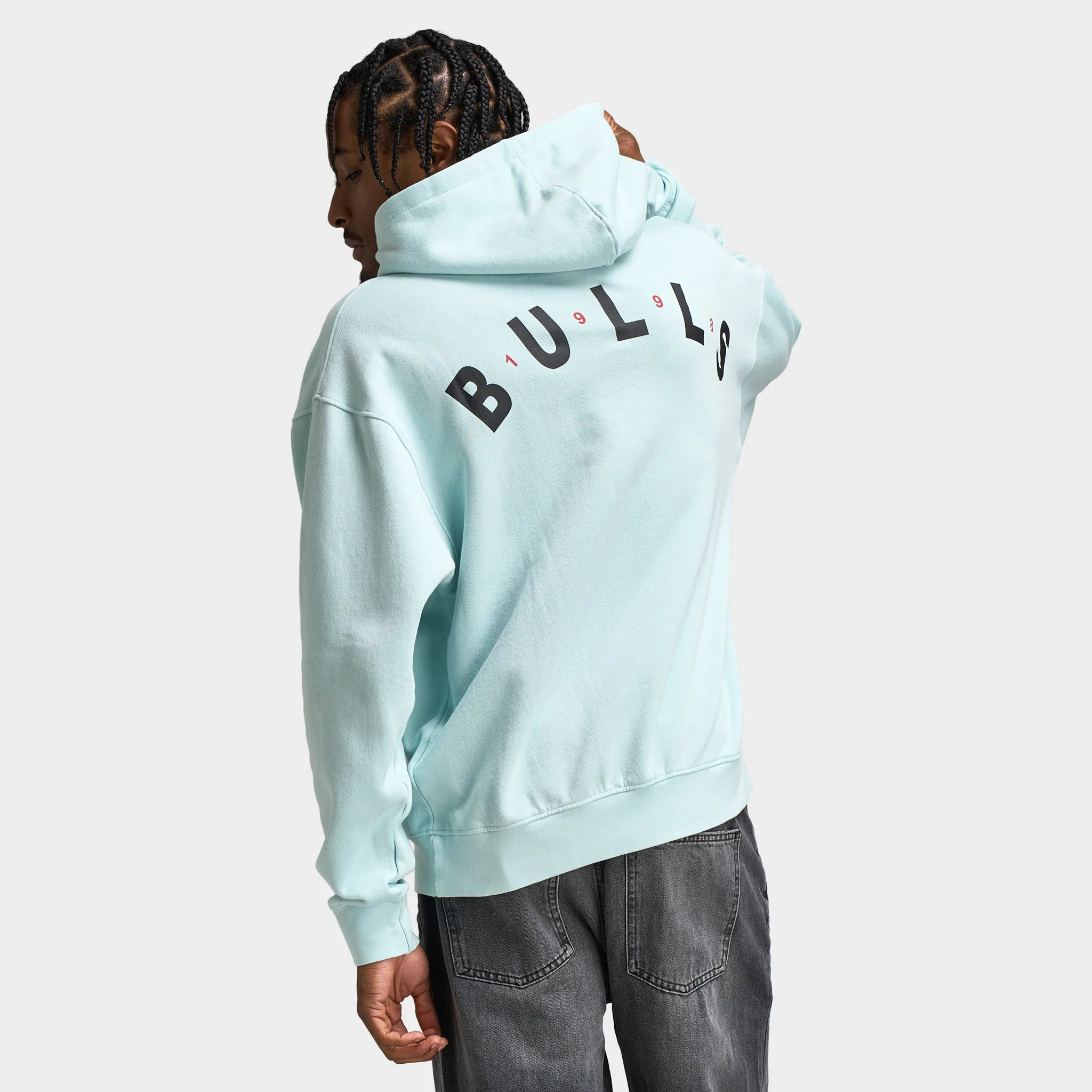 Mitchell & Ness Bulls Arch Boxy Hoodie / Baby Blue - Image 2