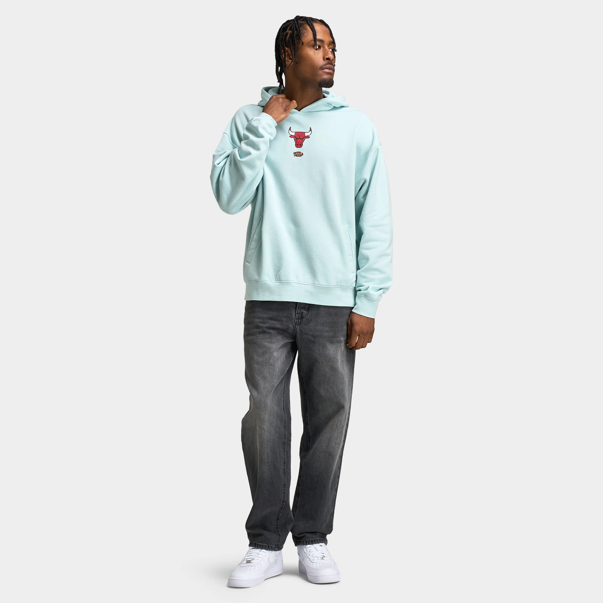 Mitchell & Ness Bulls Arch Boxy Hoodie / Baby Blue - Image 5