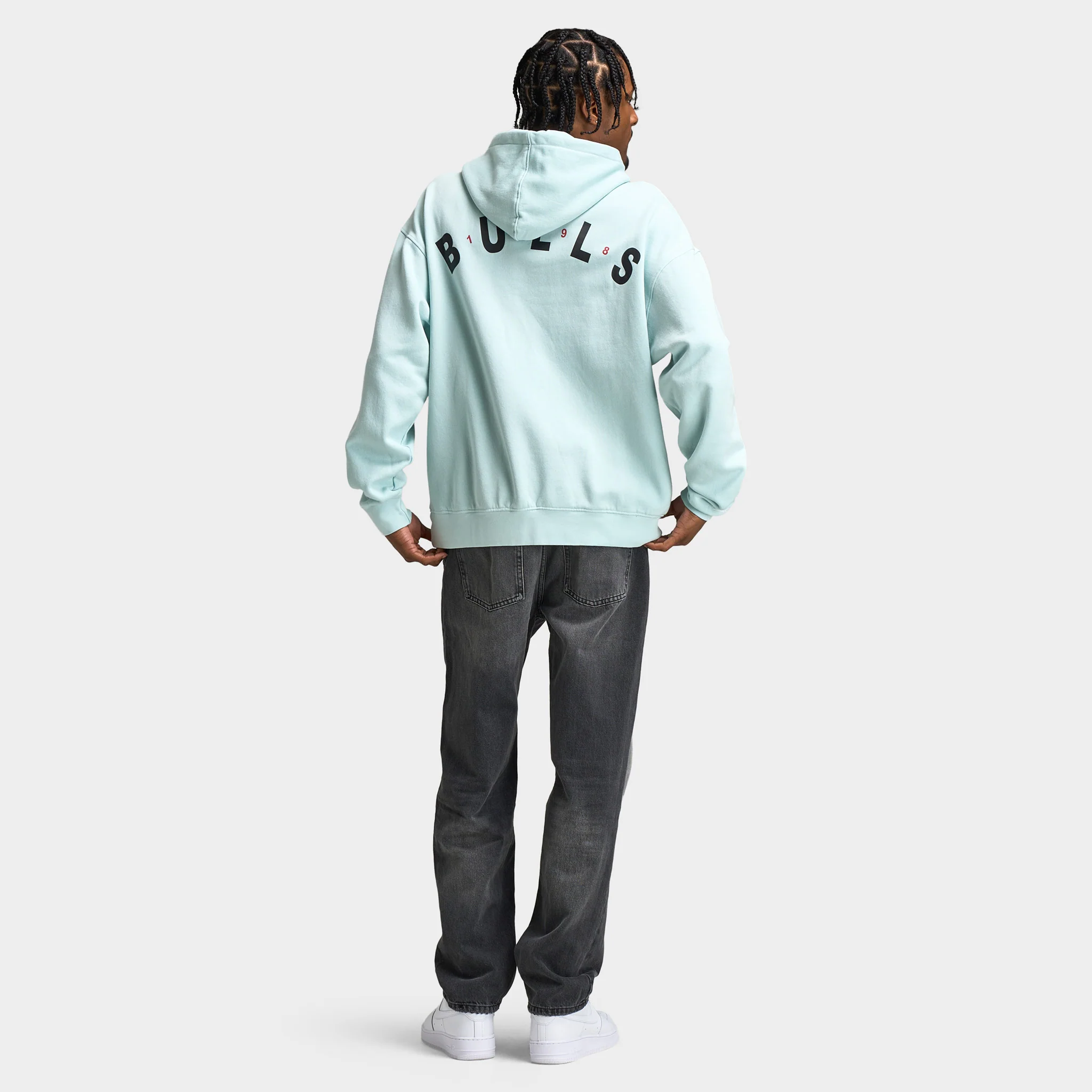 Mitchell & Ness Bulls Arch Boxy Hoodie / Baby Blue - Image 6
