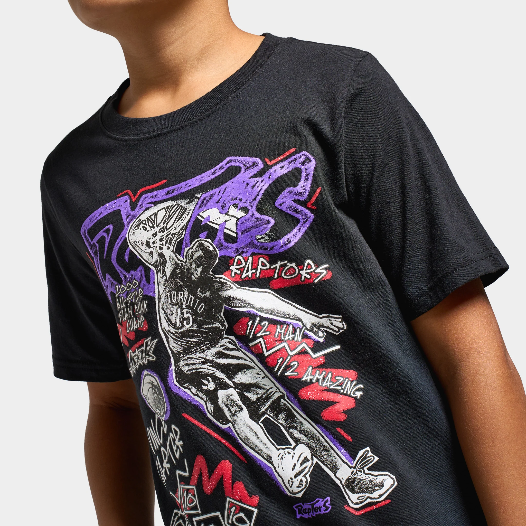 Mitchell & Ness Juniors' Chalk Carter Vince Graphic Tee / Black - Image 4