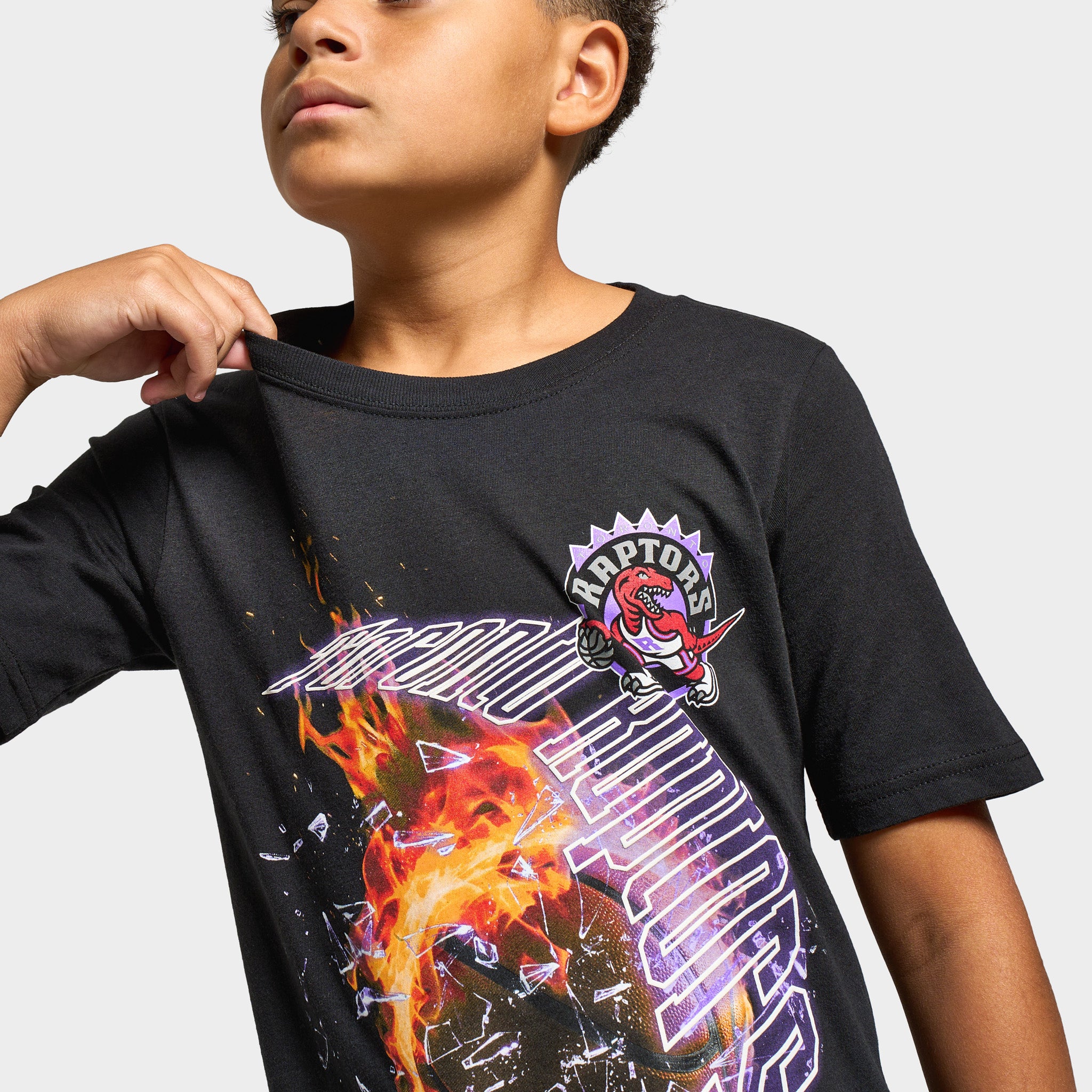 Mitchell & Ness Juniors' Raptors Meteor Tee / Black - Image 4