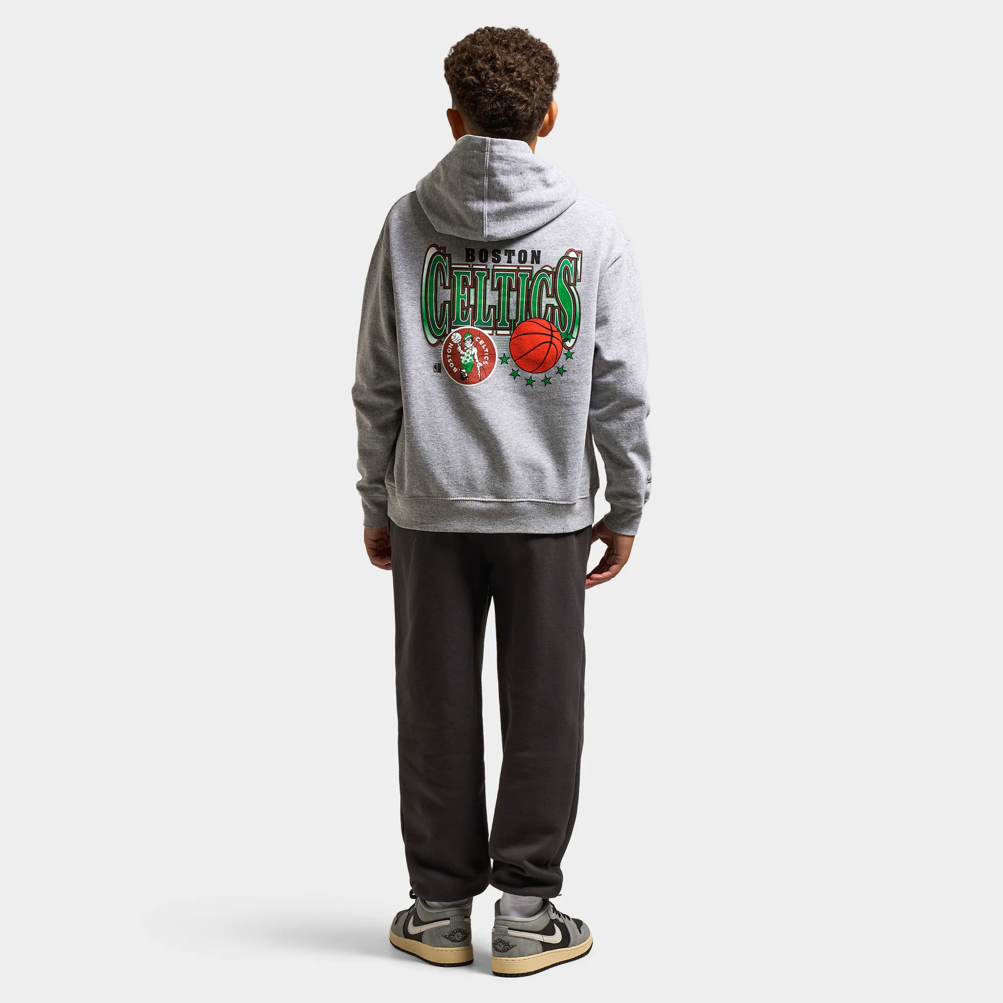 Mitchell & Ness Juniors' Slam Fleece Hoodie / Grey - Image 5