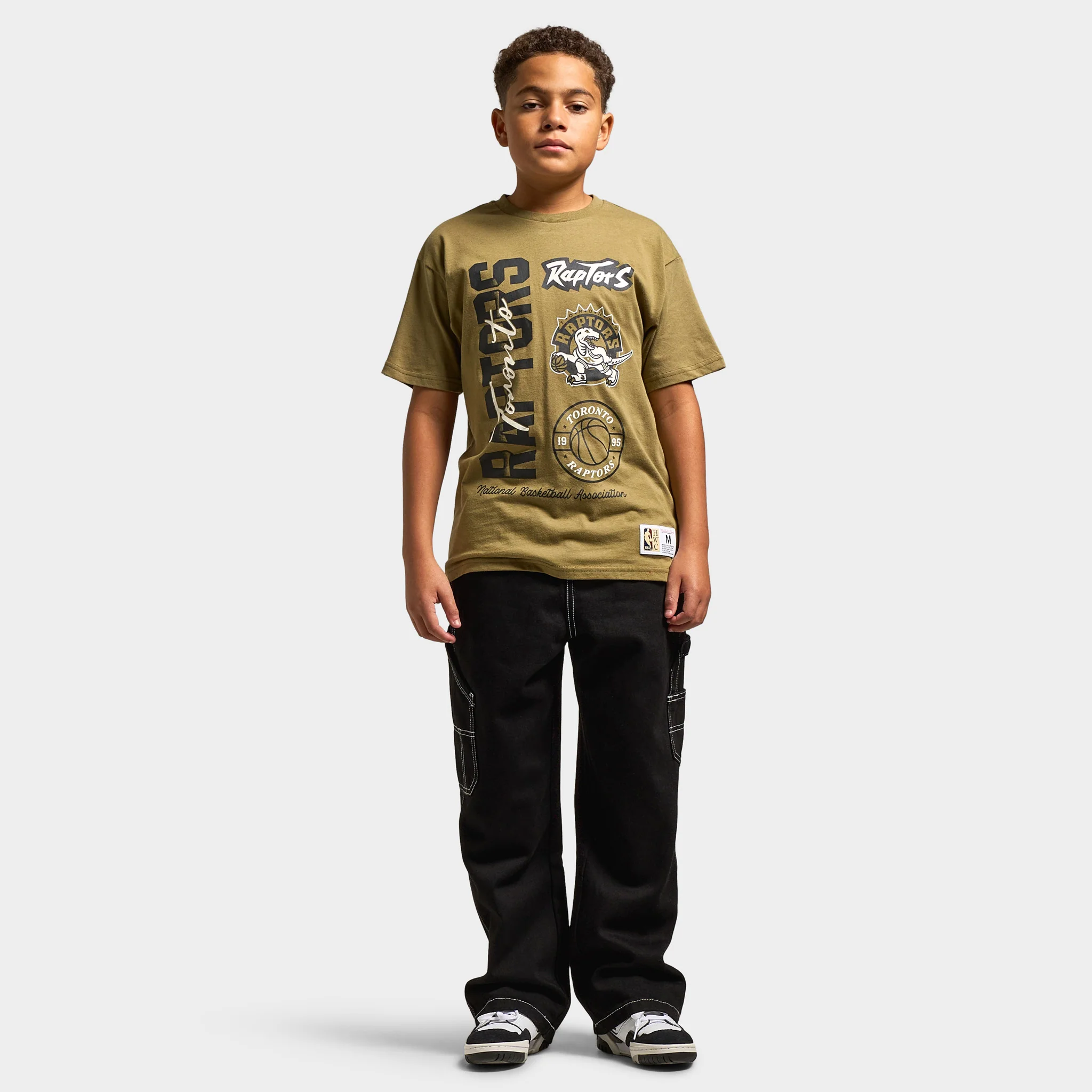 Mitchell & Ness Juniors' Stacked Tee - Raptors / Olive - Image 6