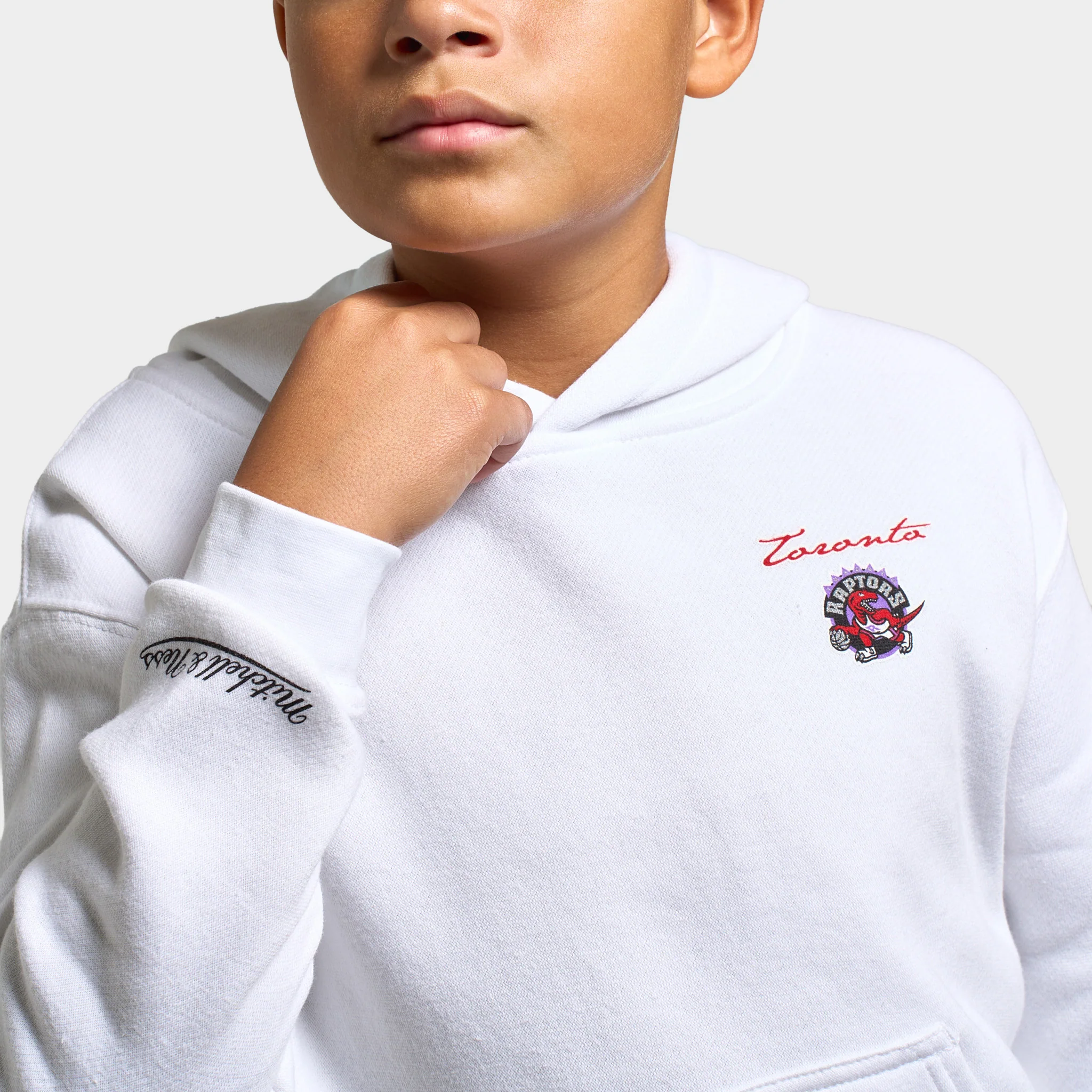 Mitchell & Ness Juniors' Tattoo Style Graphic Hoodie / White - Image 4