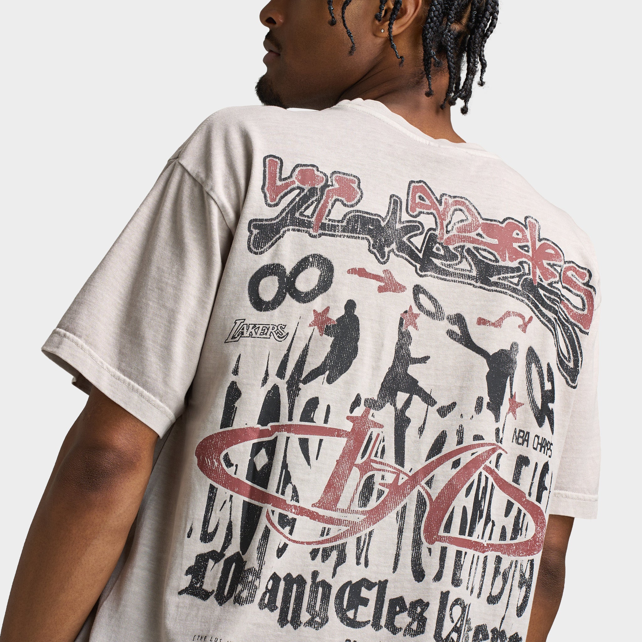 Mitchell & Ness Lakers Distress Boxy T-Shirt / Washed Chartreuse - Image 4