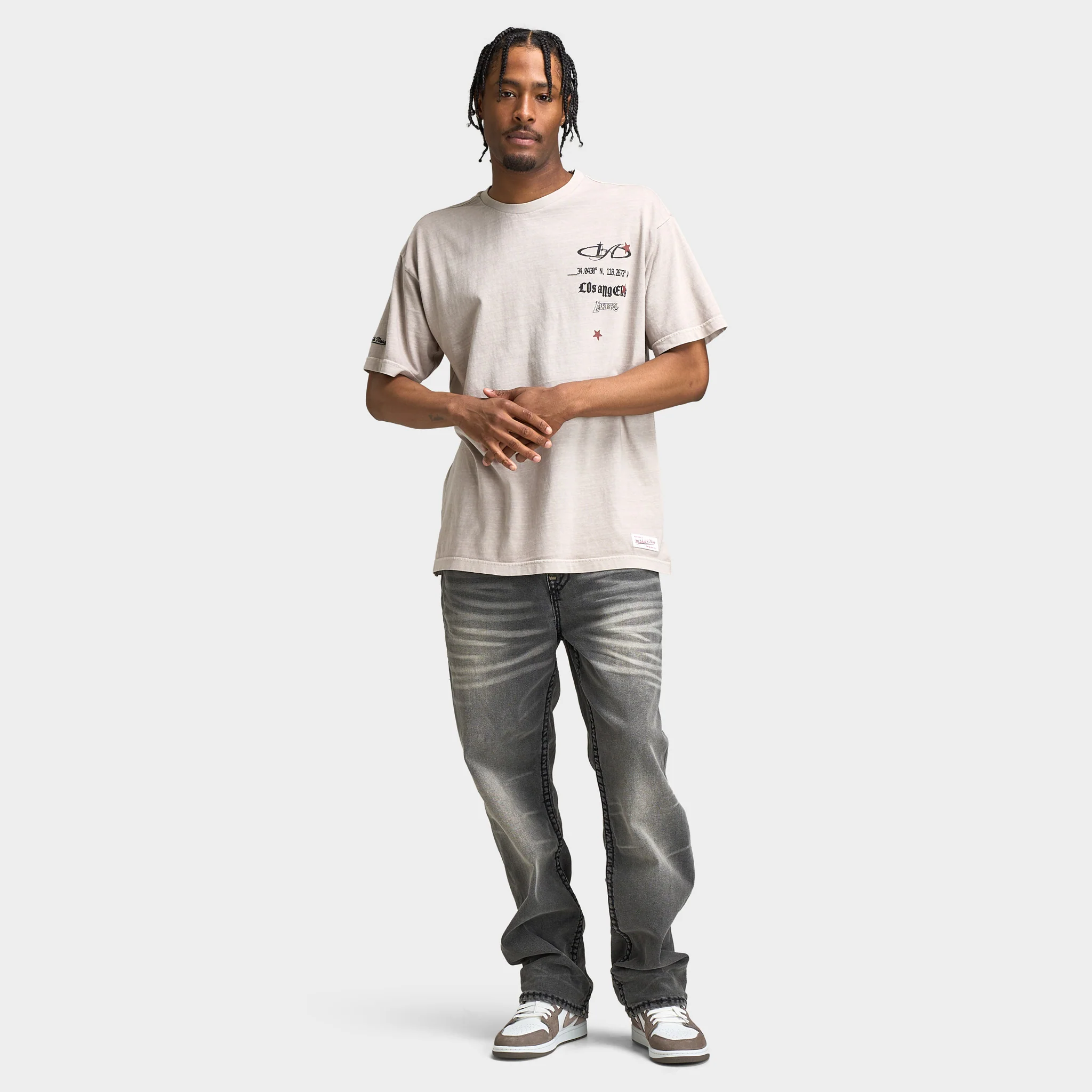 Mitchell & Ness Lakers Distress Boxy T-Shirt / Washed Chartreuse - Image 5