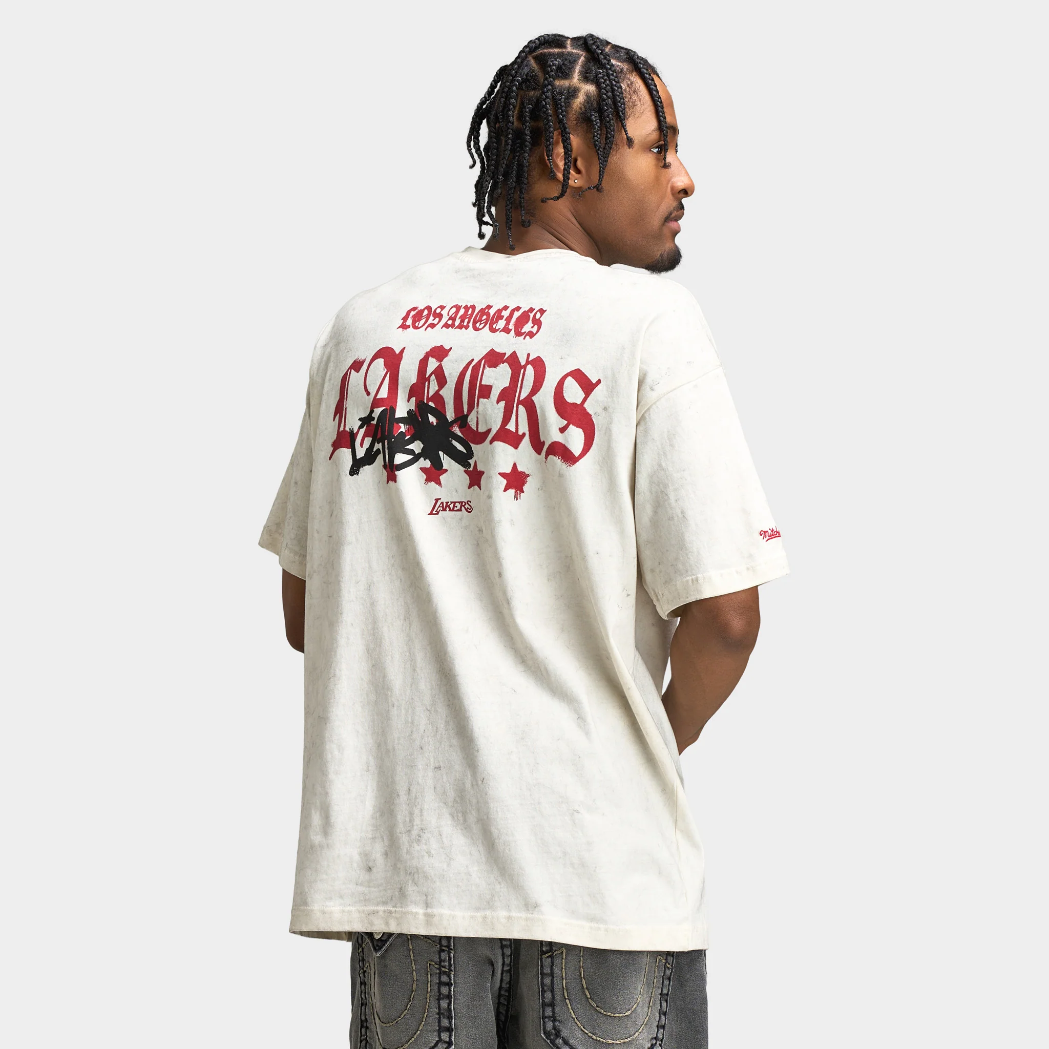 Mitchell & Ness Lakers Star Boxy Graphic T-Shirt /  White - Image 2