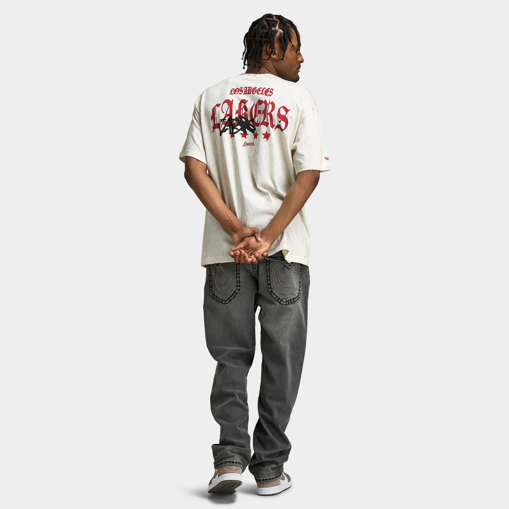 Mitchell & Ness Lakers Star Boxy Graphic T-Shirt /  White - Image 6
