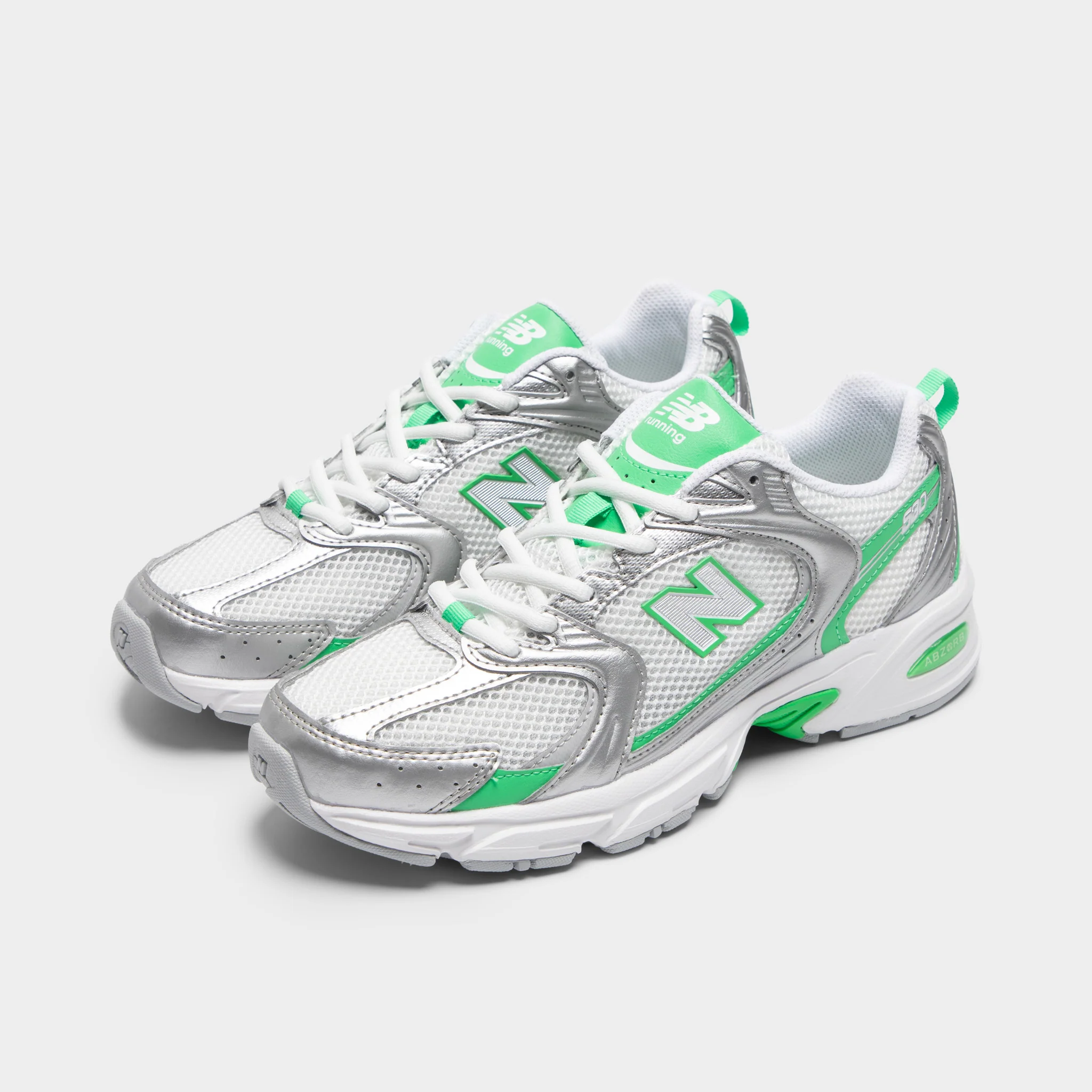 New Balance 530 Silver Metallic / Green Apple - Image 2