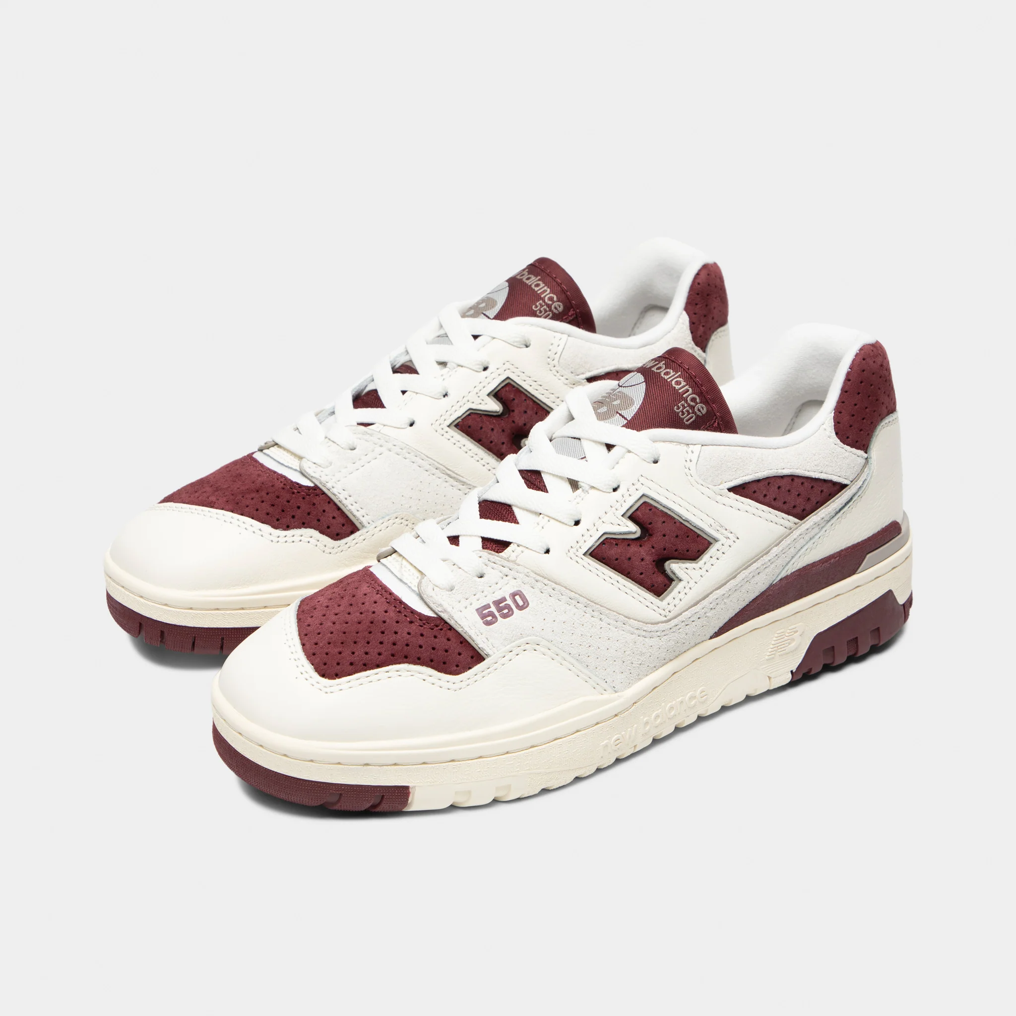 New Balance 550 Sea Salt / Classic Crimson - Image 2