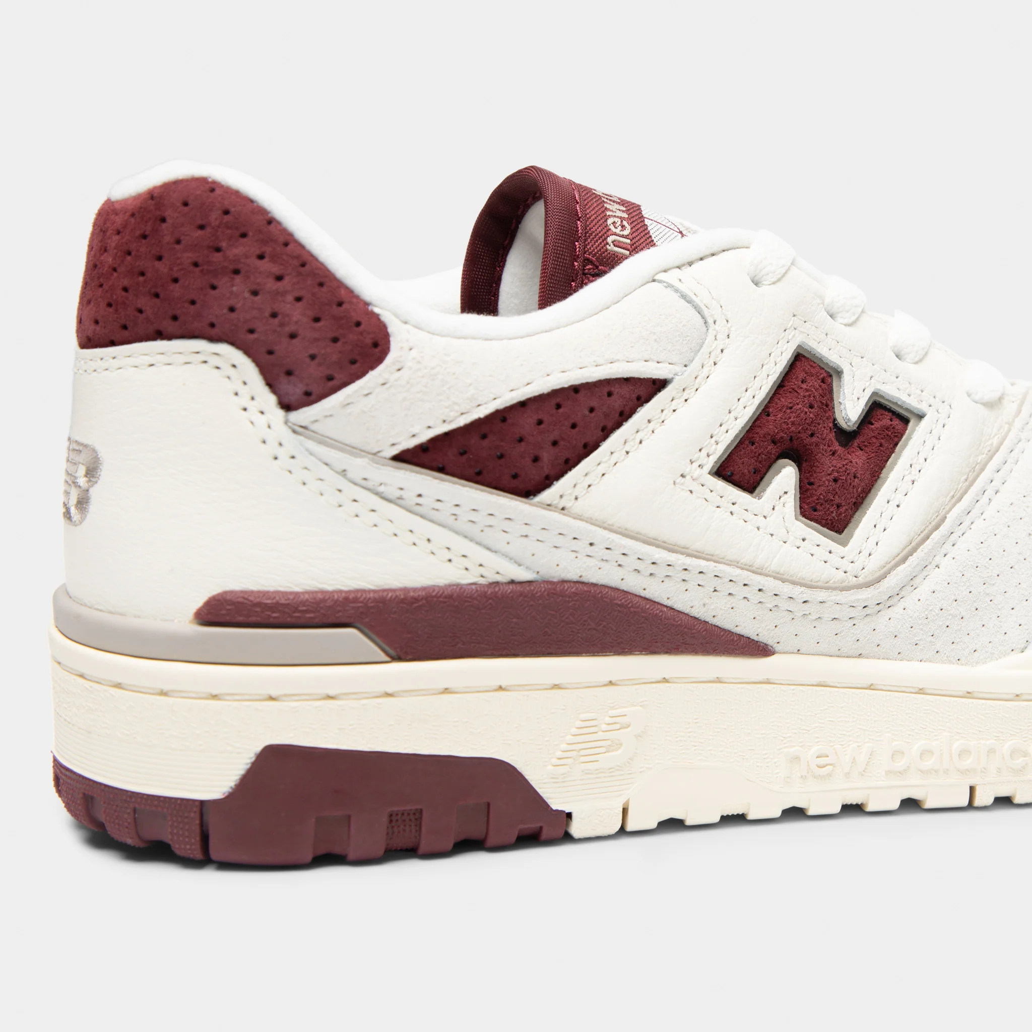 New Balance 550 Sea Salt / Classic Crimson - Image 3