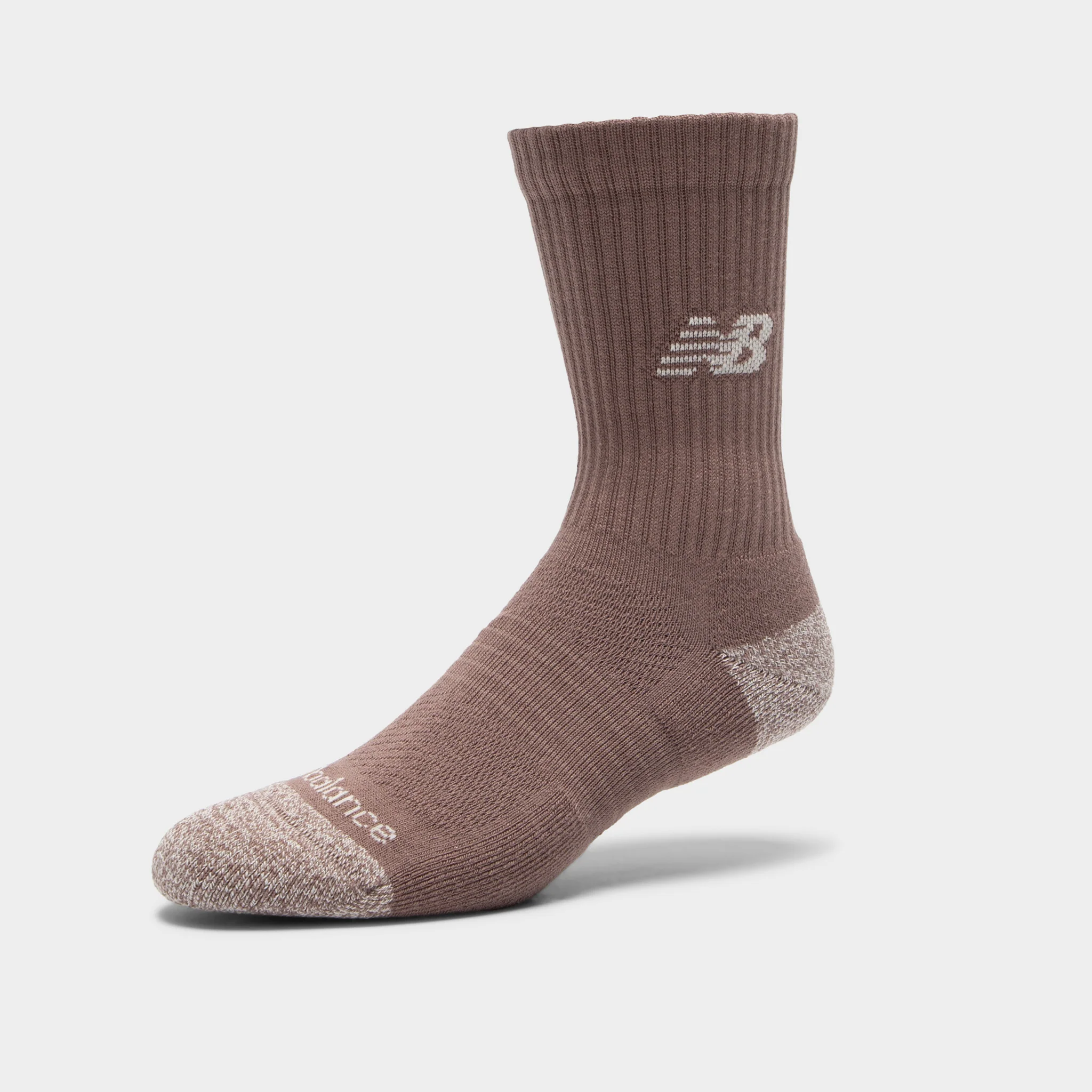 New Balance Active Cushion Crew Socks (3-Pack) Brown / Beige - Image 3