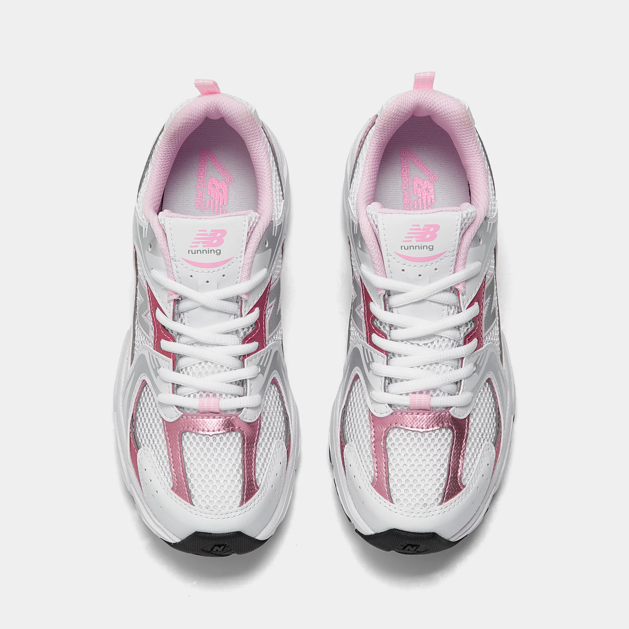 New Balance Juniors' 530 White / Pink - Silver - Image 5