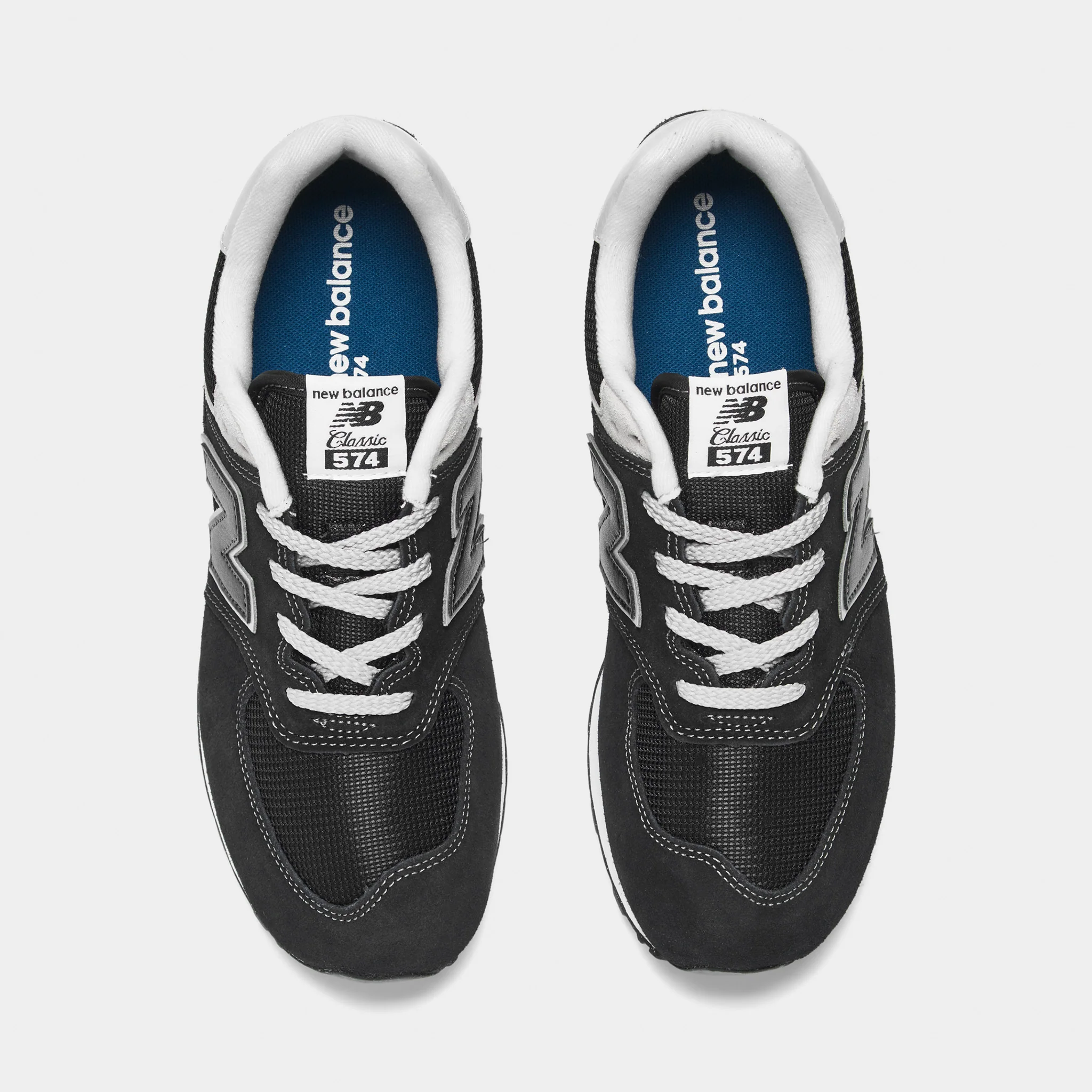 New Balance Juniors' 574 Black / White - Image 5