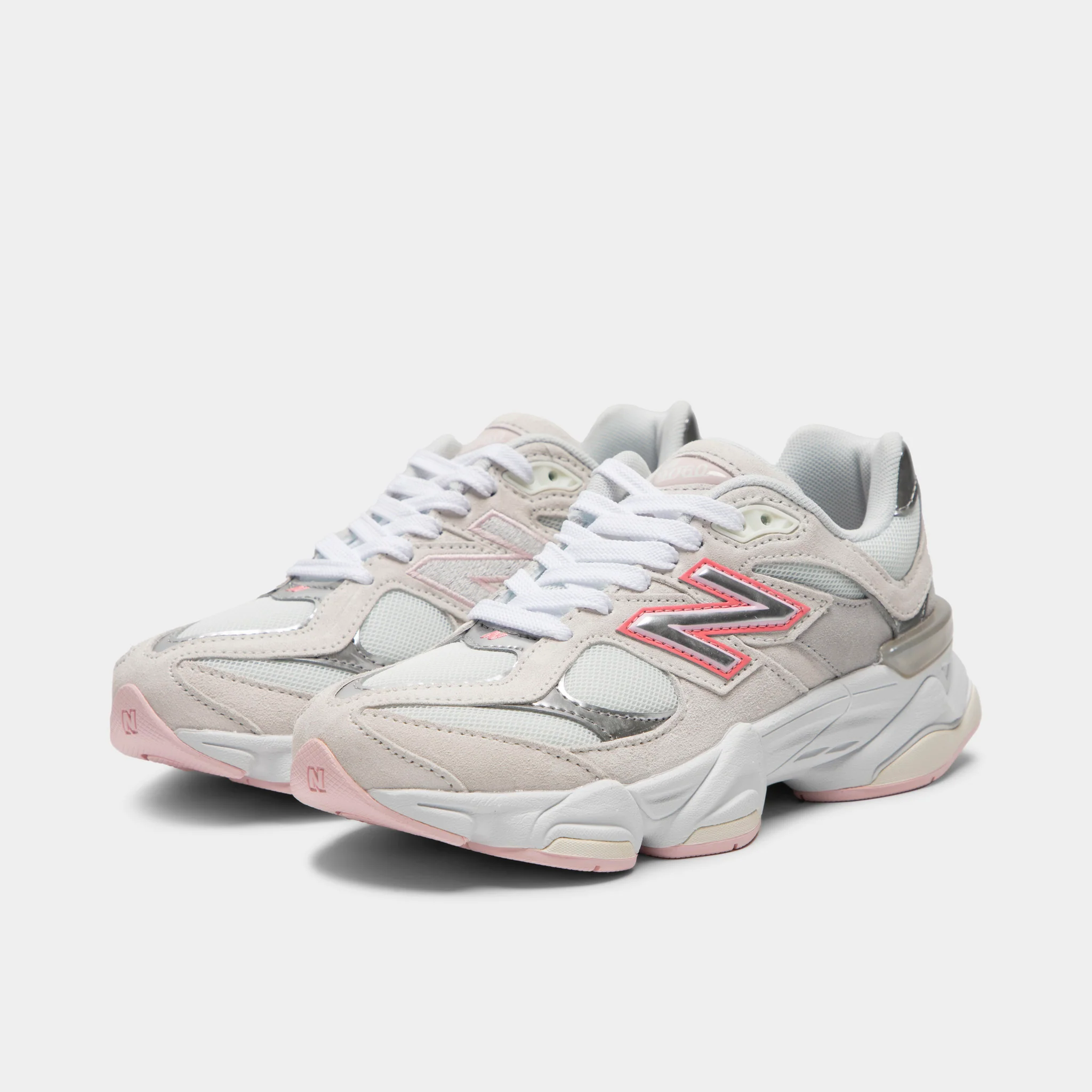 New Balance Juniors' 9060 White / Pink - Image 2