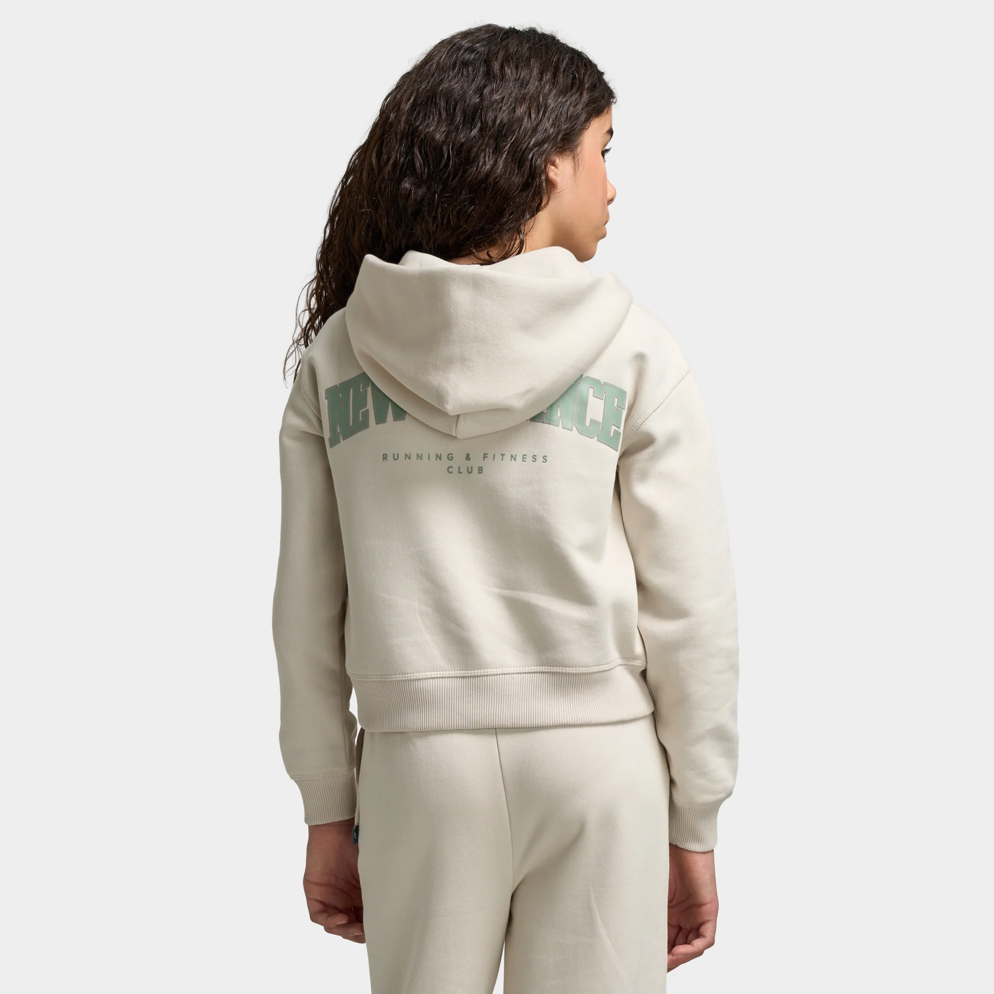 New Balance Juniors' Arch Graphic Fullzip Hoodie / Moonbeam - Image 2