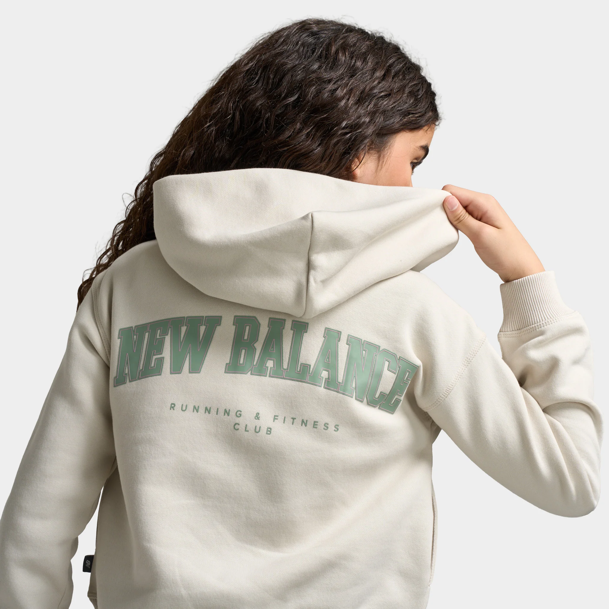New Balance Juniors' Arch Graphic Fullzip Hoodie / Moonbeam - Image 4