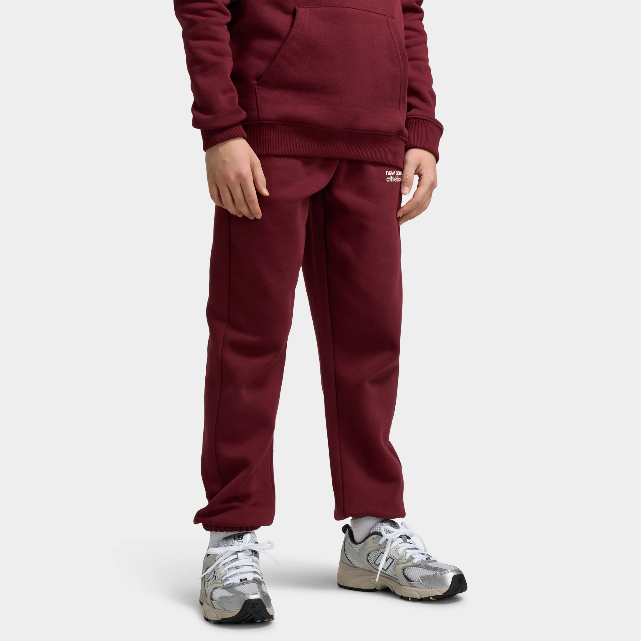 New Balance Juniors' Linear Logo Jogger / Monarch Burgundy - Image 3