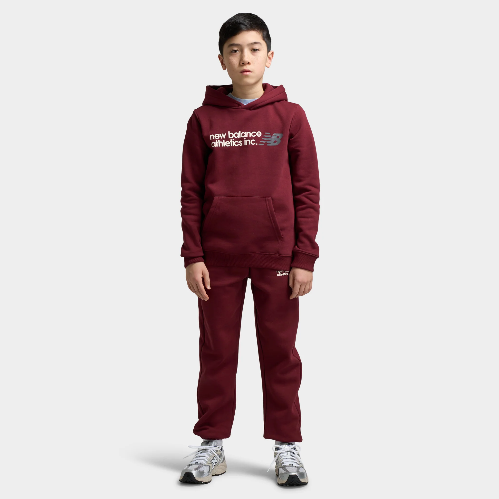 New Balance Juniors' Linear Logo Jogger / Monarch Burgundy - Image 6