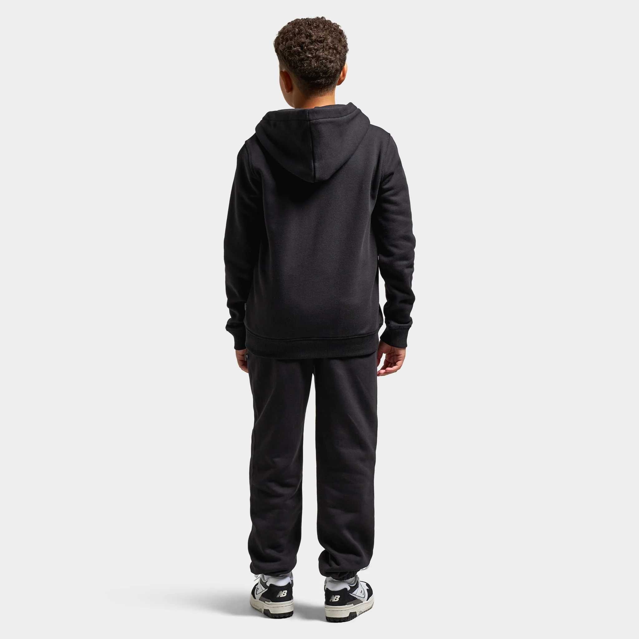New Balance Juniors' Linear Small Logo Fullzip Hoodie / NB Caviar - Image 5