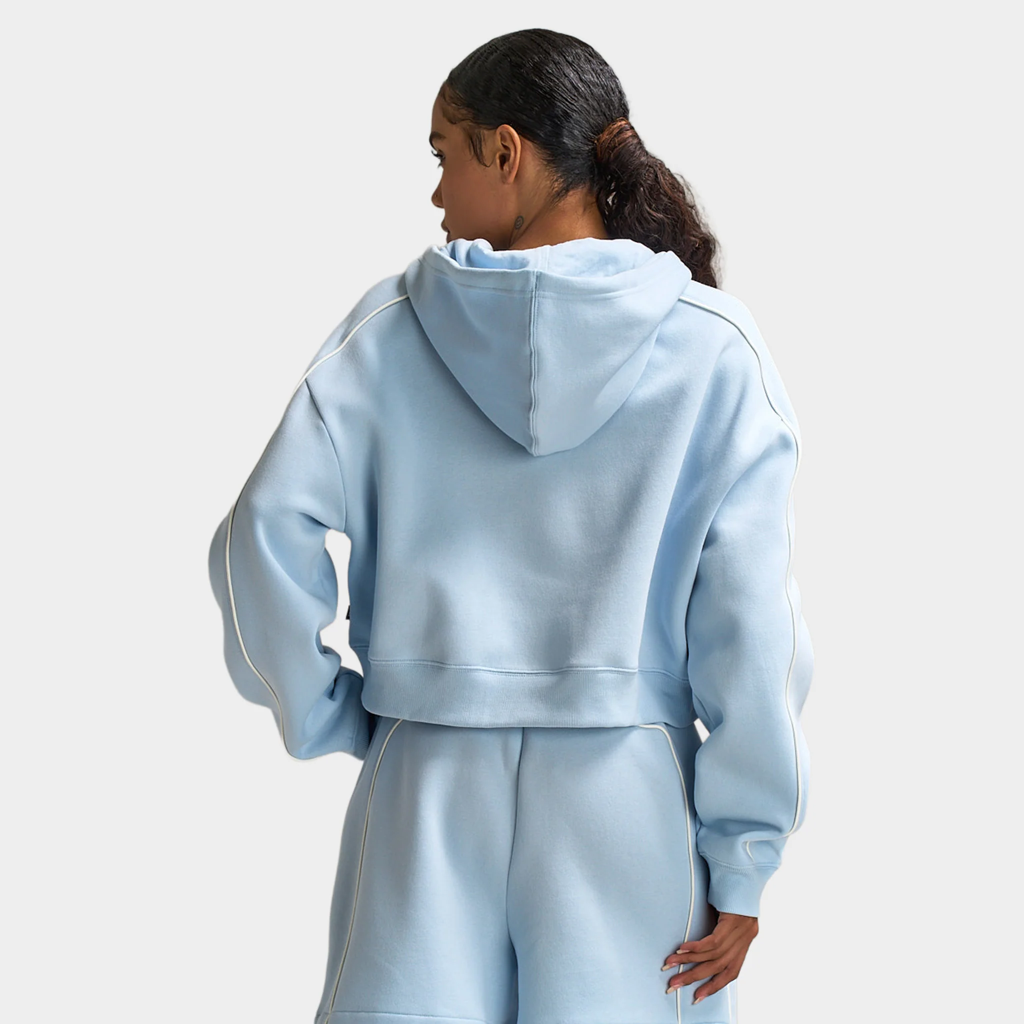 New Balance Piping Full Zip Hoodie Oxford Blue / Sea Salt - Image 2