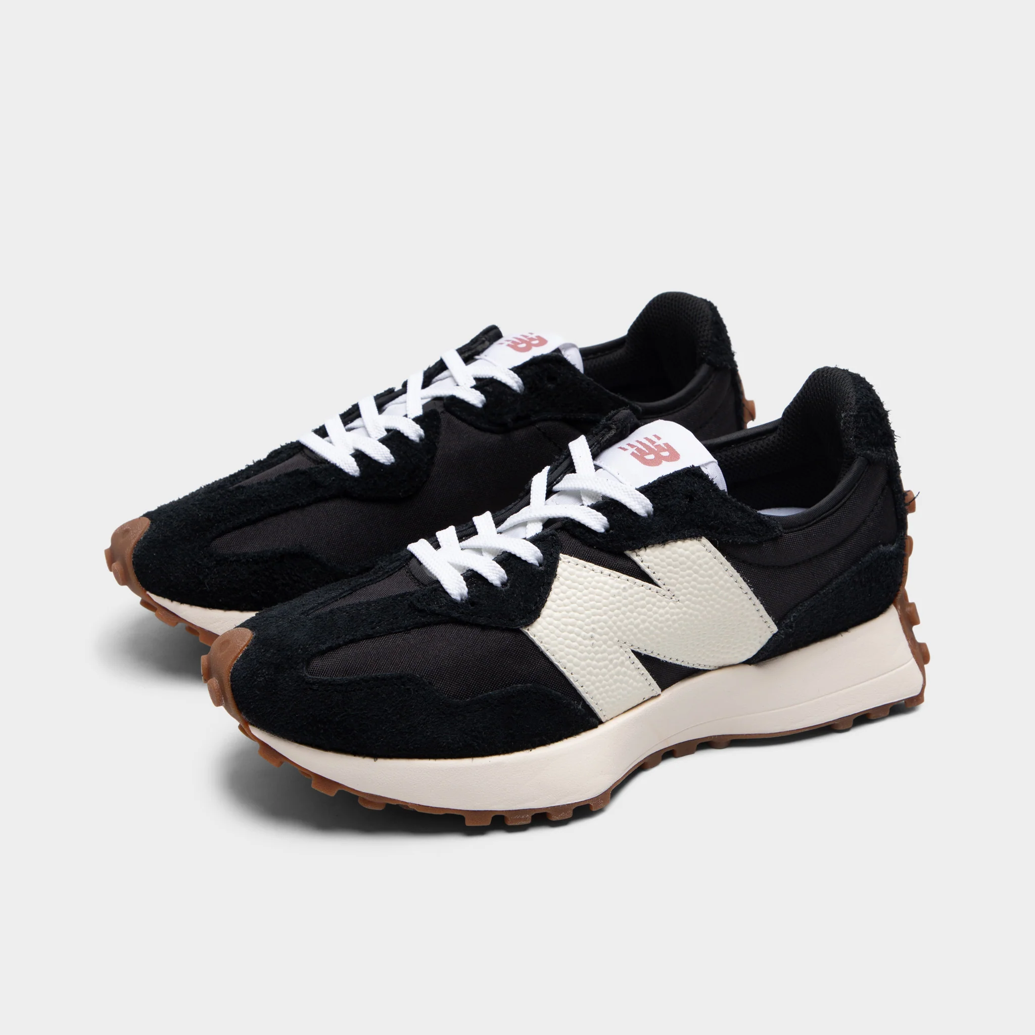 New Balance Women's 327 Black / White - Mineral Red - Image 2