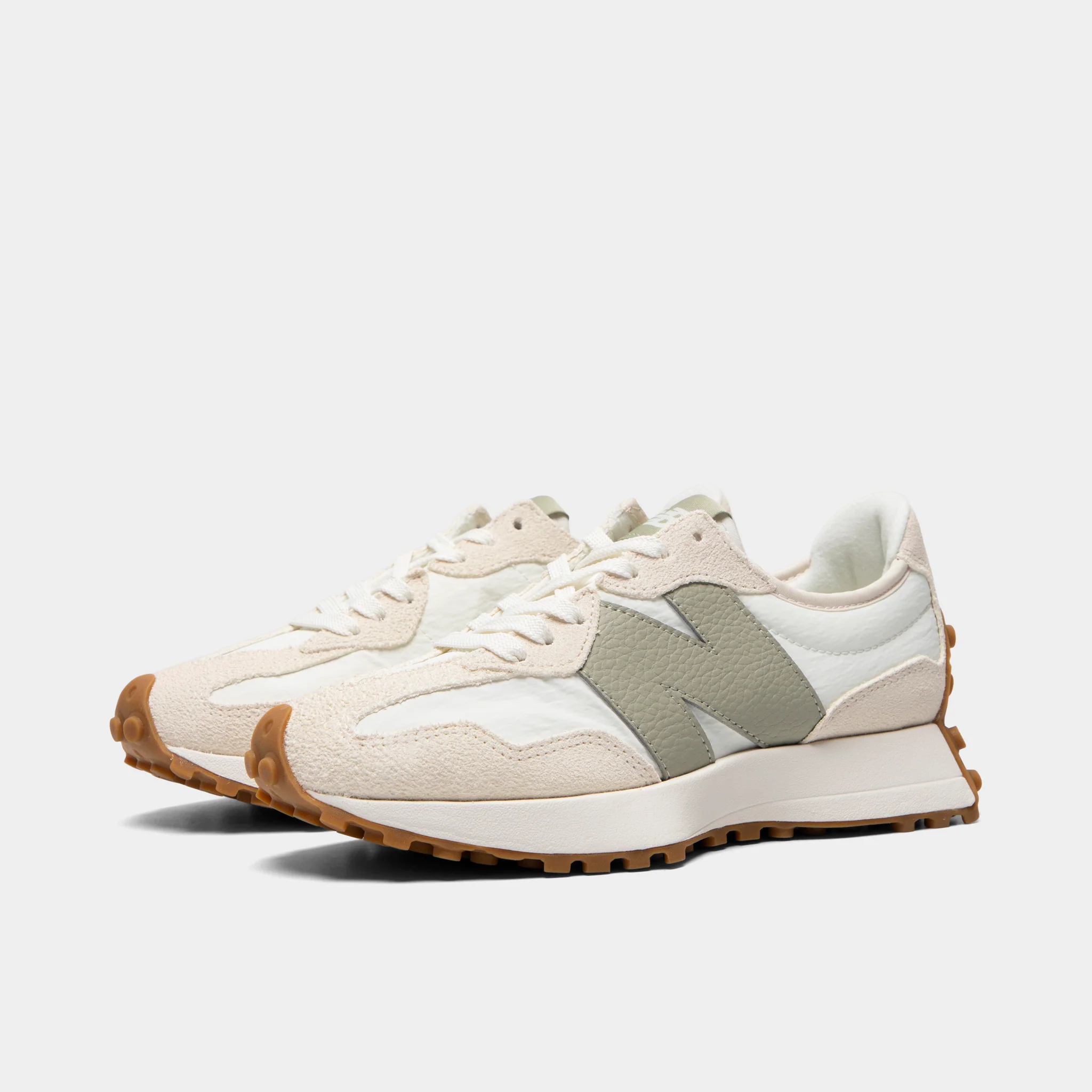 New Balance Women's 327 Linen / Sea Salt Olive - Image 2