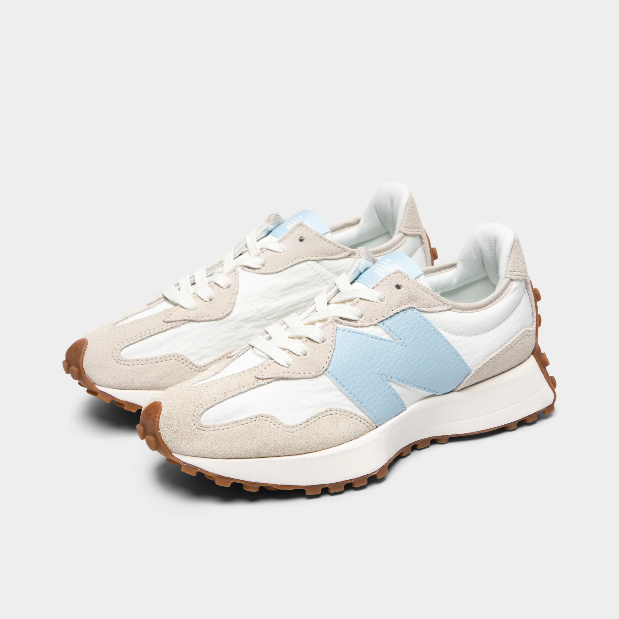 New Balance Women's 327 Tan / Light Blue - Image 2